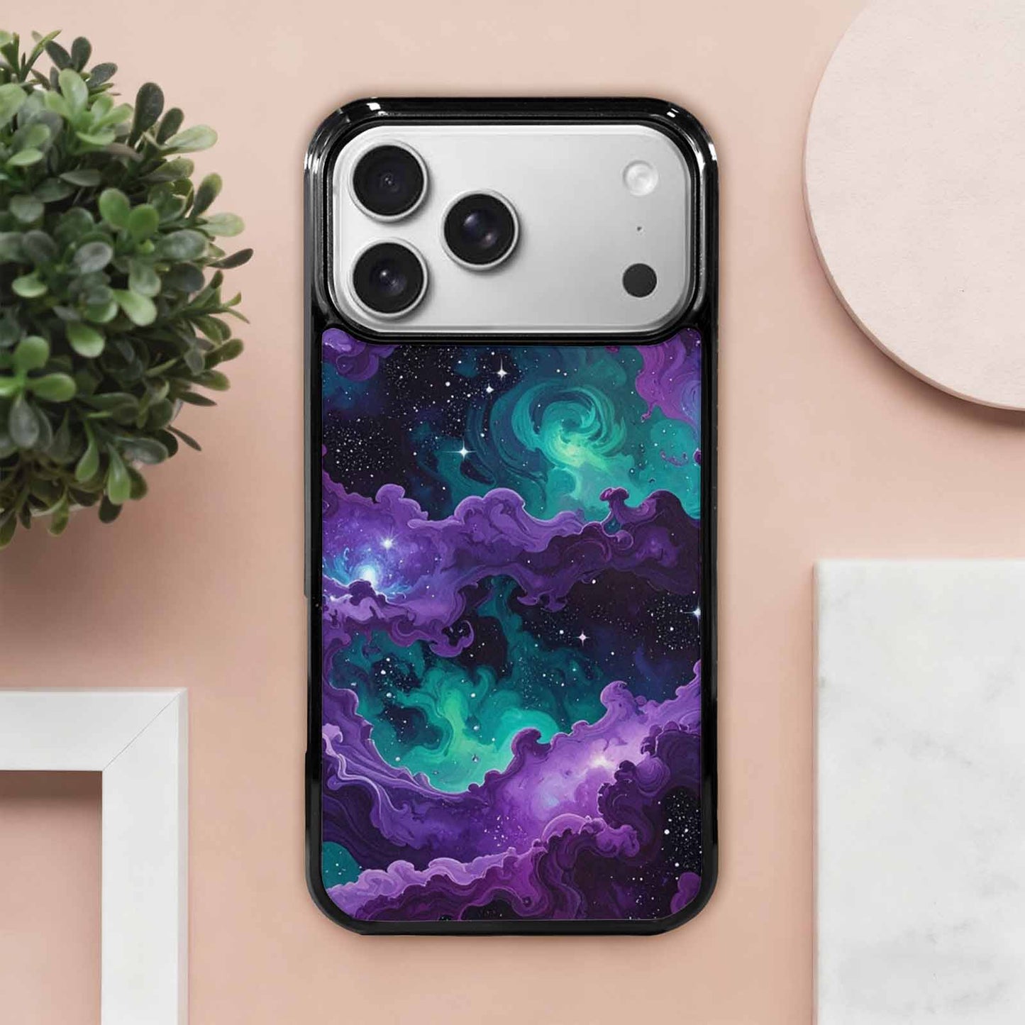 iPhone 17 Pro Max Case — Seamless Tileable Pattern Of Galaxy Space, Original Design Phone Case