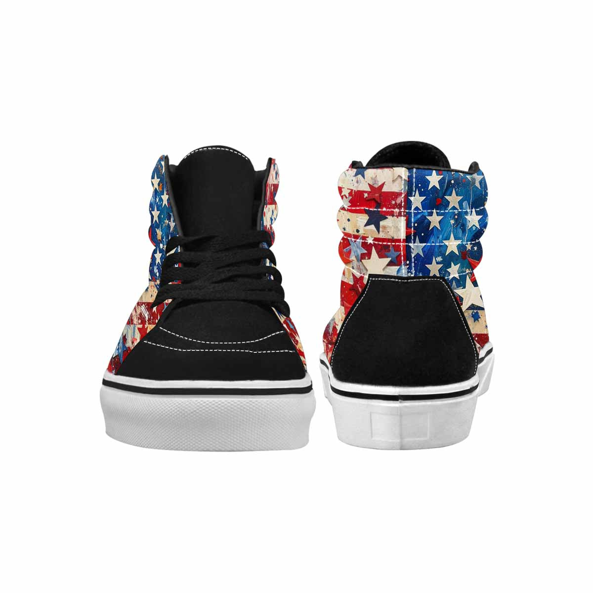 MEN'S Patriotic Stars Stripes High Top Canvas Neon Fantasy Shoes