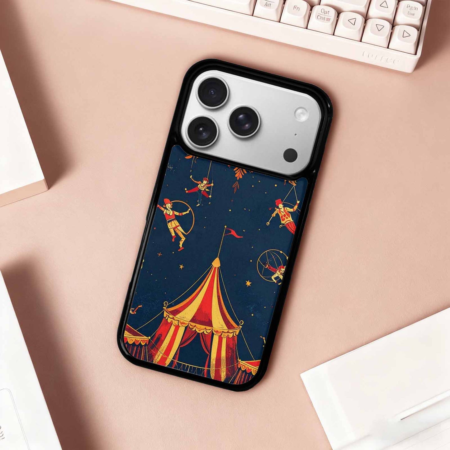 iPhone 17 Pro Case — Vintage Circus Art Pattern Retro Vintage, Personalized Phone Case