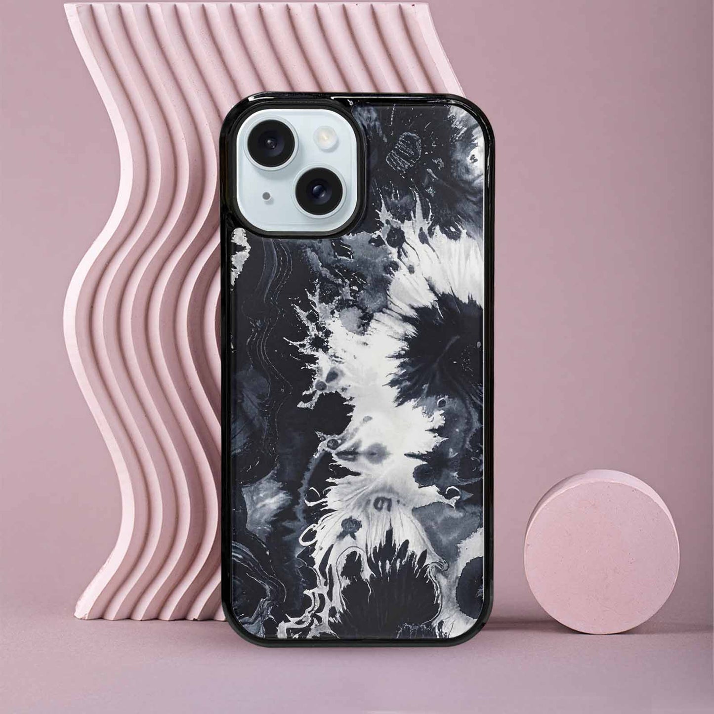 iPhone 15 Case — Black White Animal Print, Custom Print Case Cover