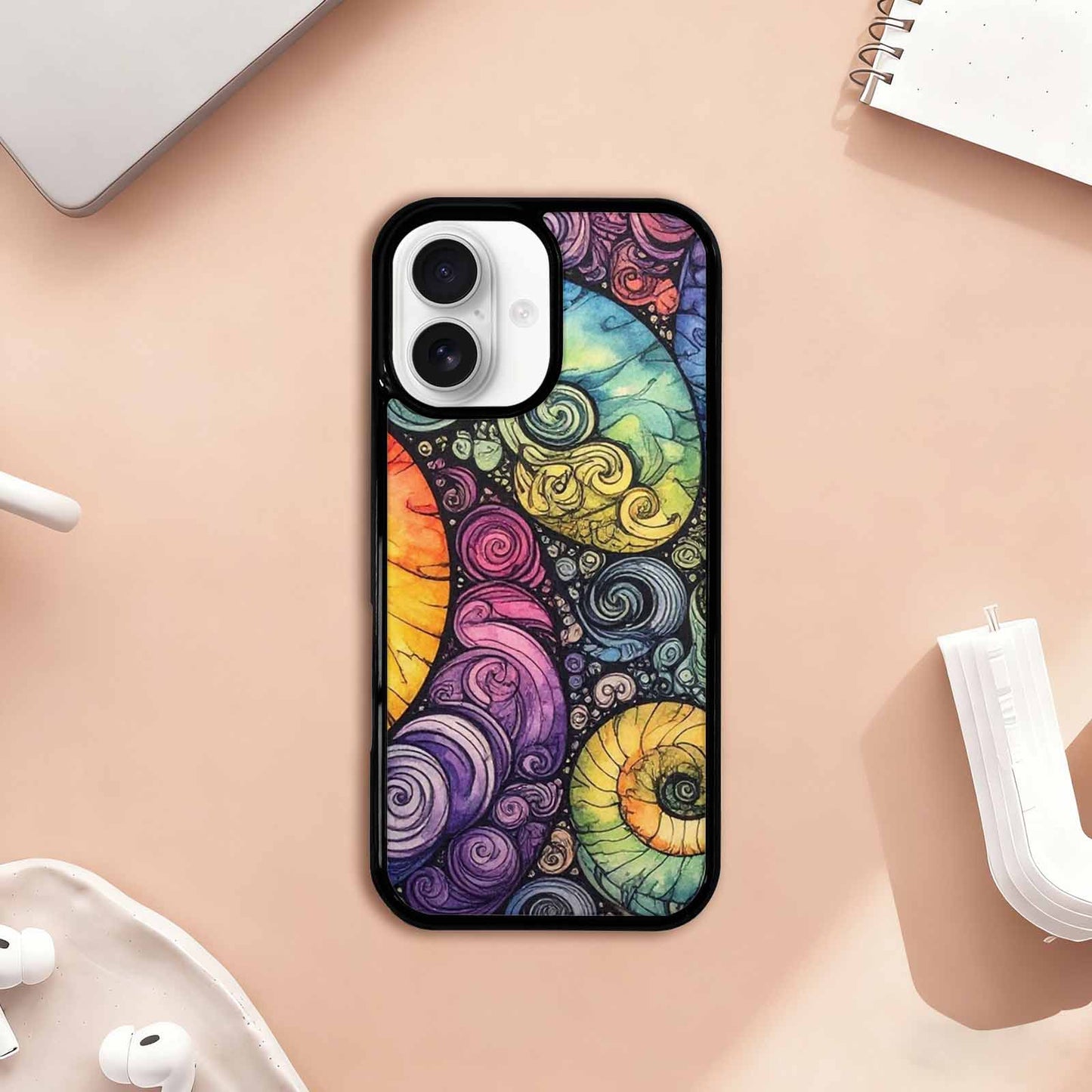 iPhone 17 Case — Tie Dye Swirls (black Tie Dye, Unique Phone Case Design