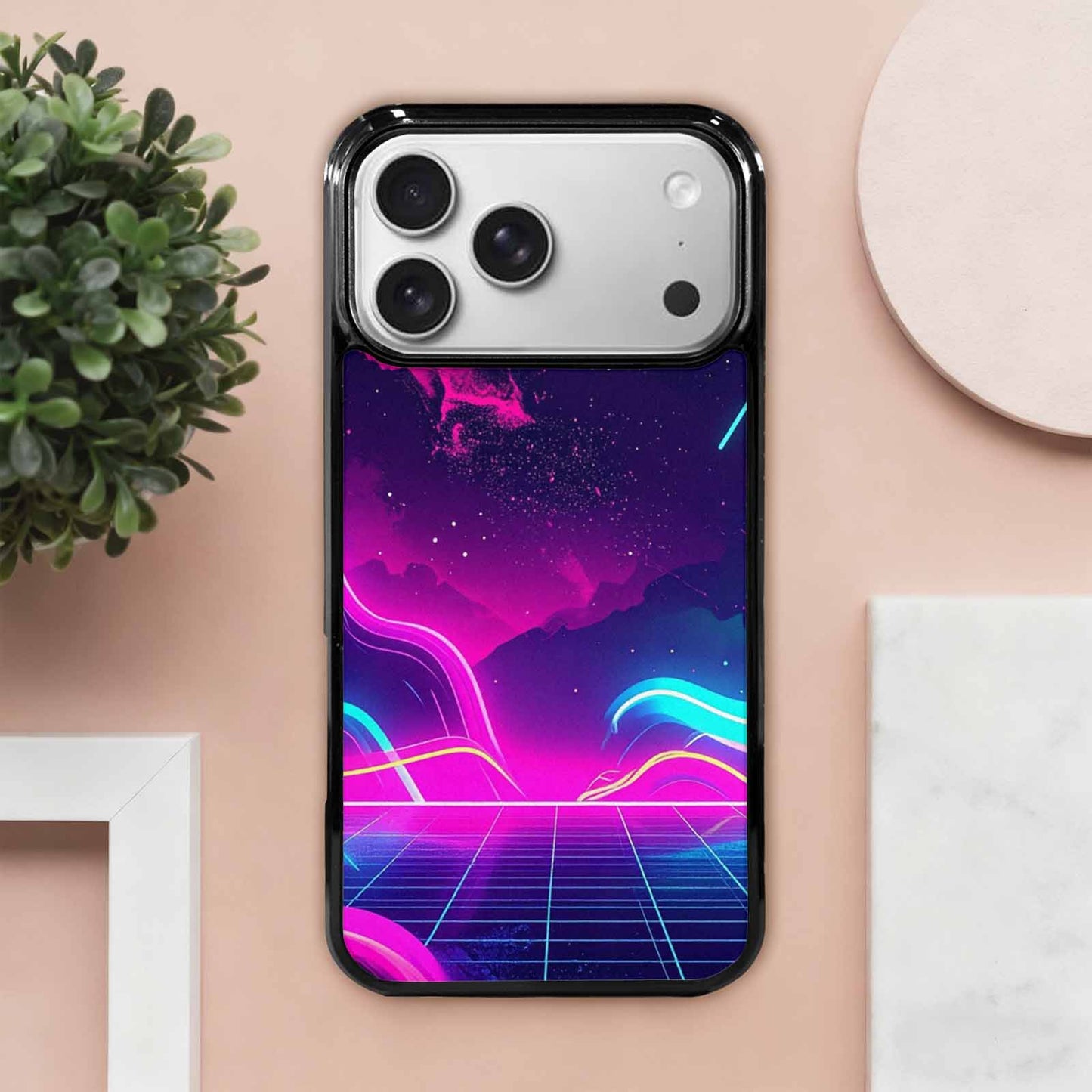 iPhone 17 Pro Max Case — Neon Cartoon Art Pattern Retro Vintage, Custom Made Phone Cover