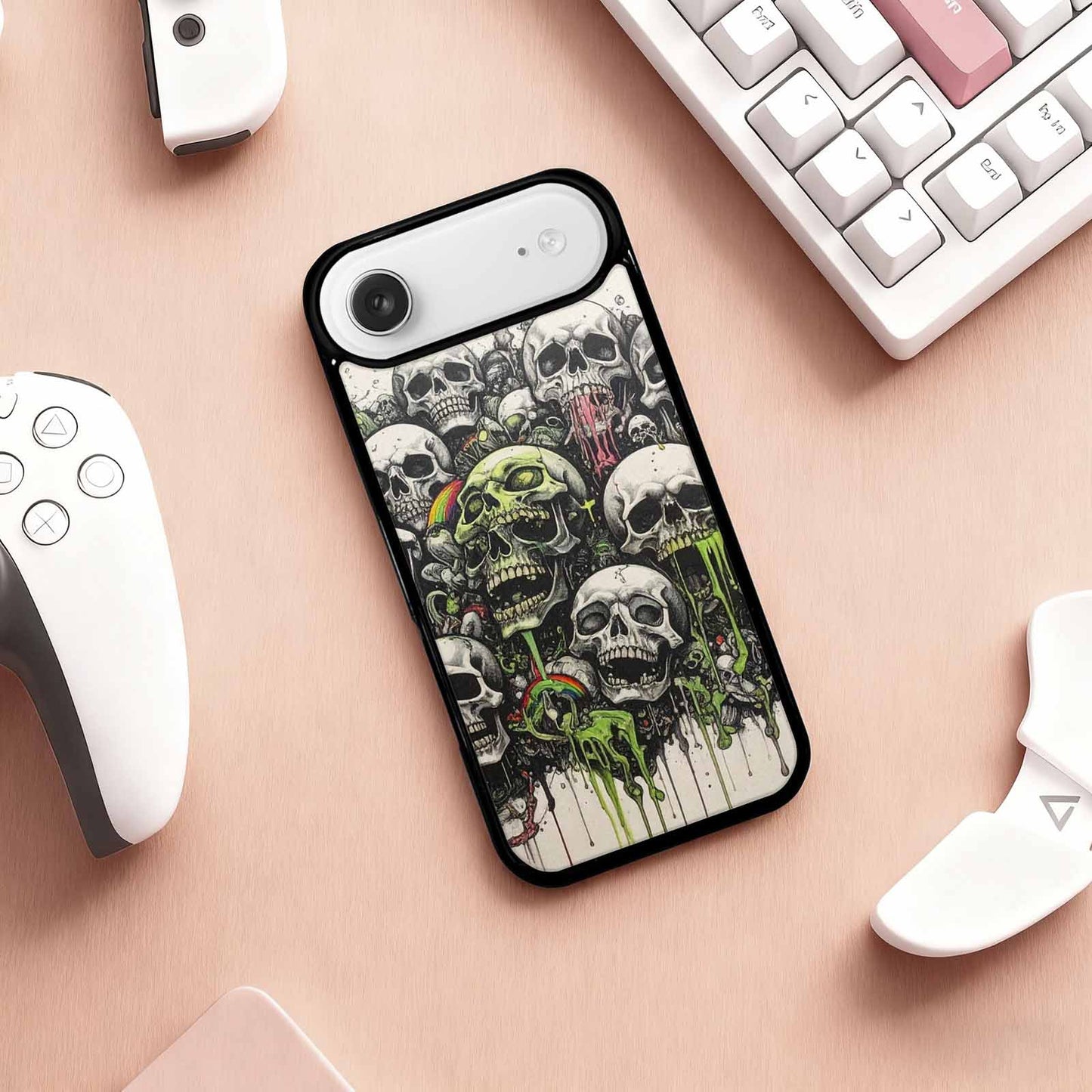 iPhone 17 Air Case — Black Green Ink Rainbow From Gothic, Custom Made Phone Cover