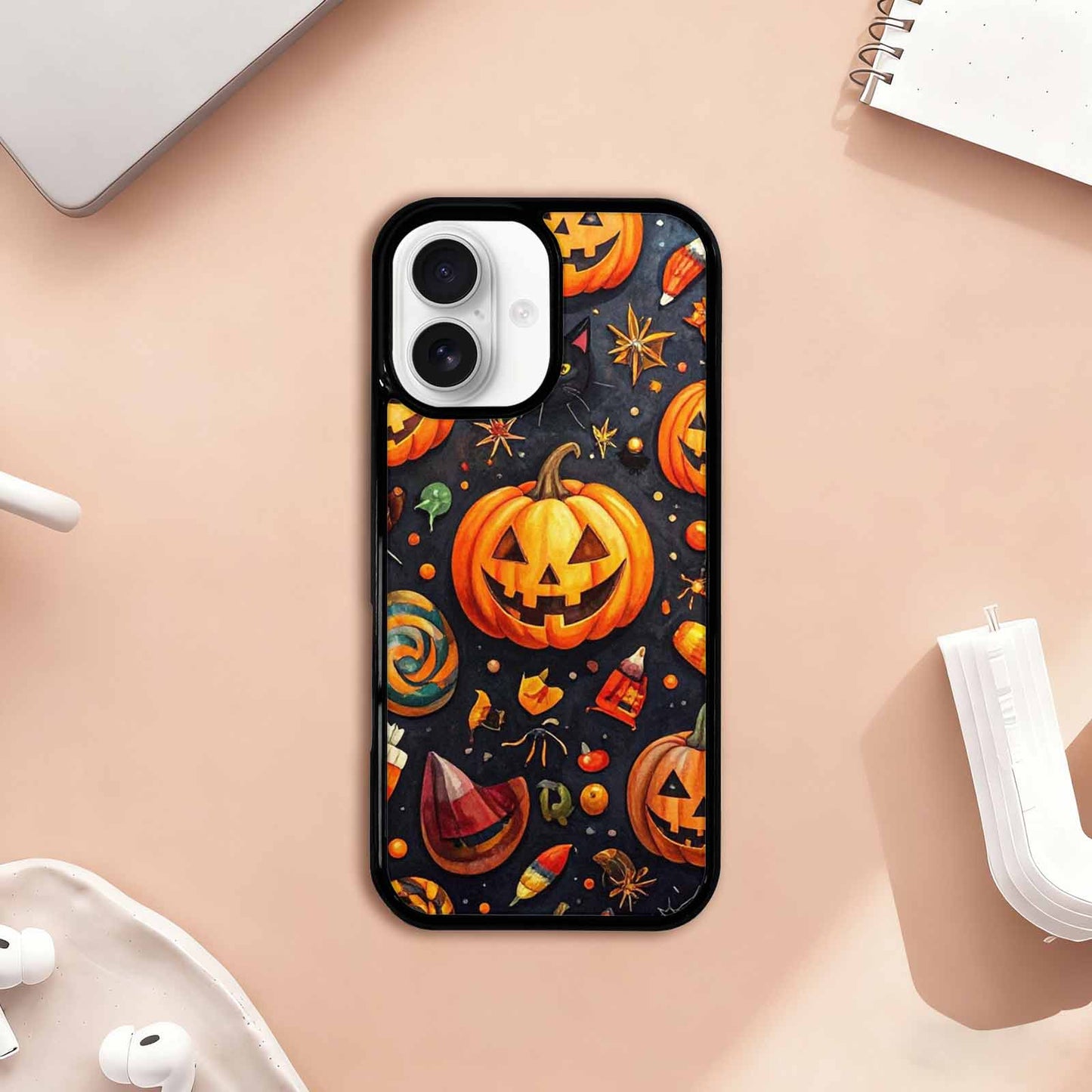 iPhone 17 Case — Small Halloween Pattern, Randomly Original Art, Custom Made Phone Cover