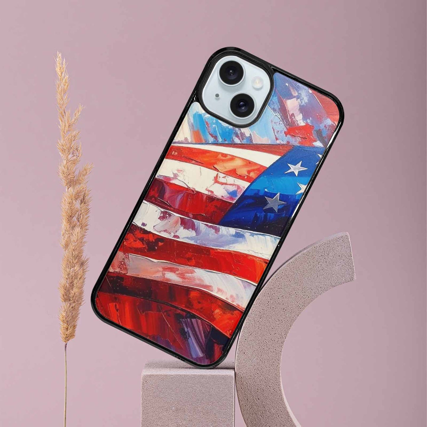 iPhone 15 Plus Case — Usa Flag Stars And Stripes Art, Custom Phone Case