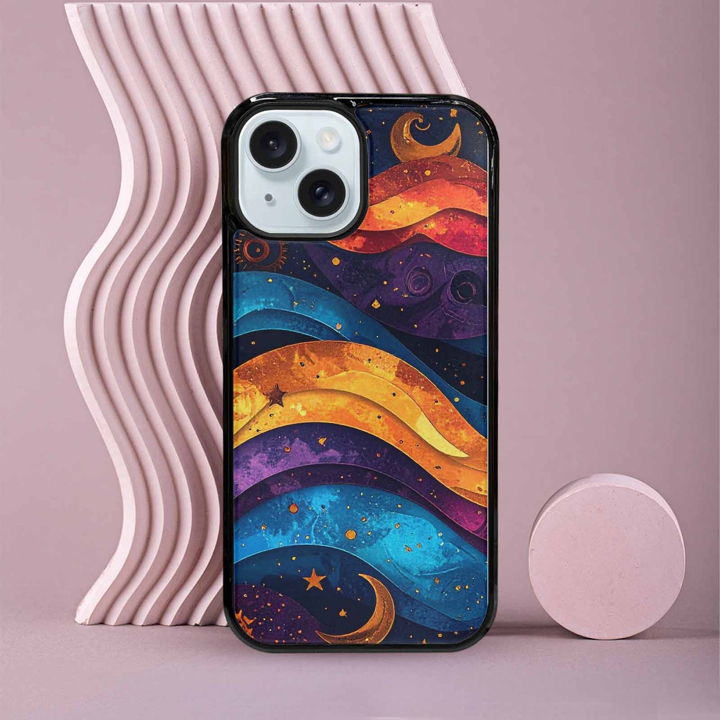 iPhone 15 Case — Steampunk Galaxy Art Seamless Pattern Vibrant, Unique Phone Case Design