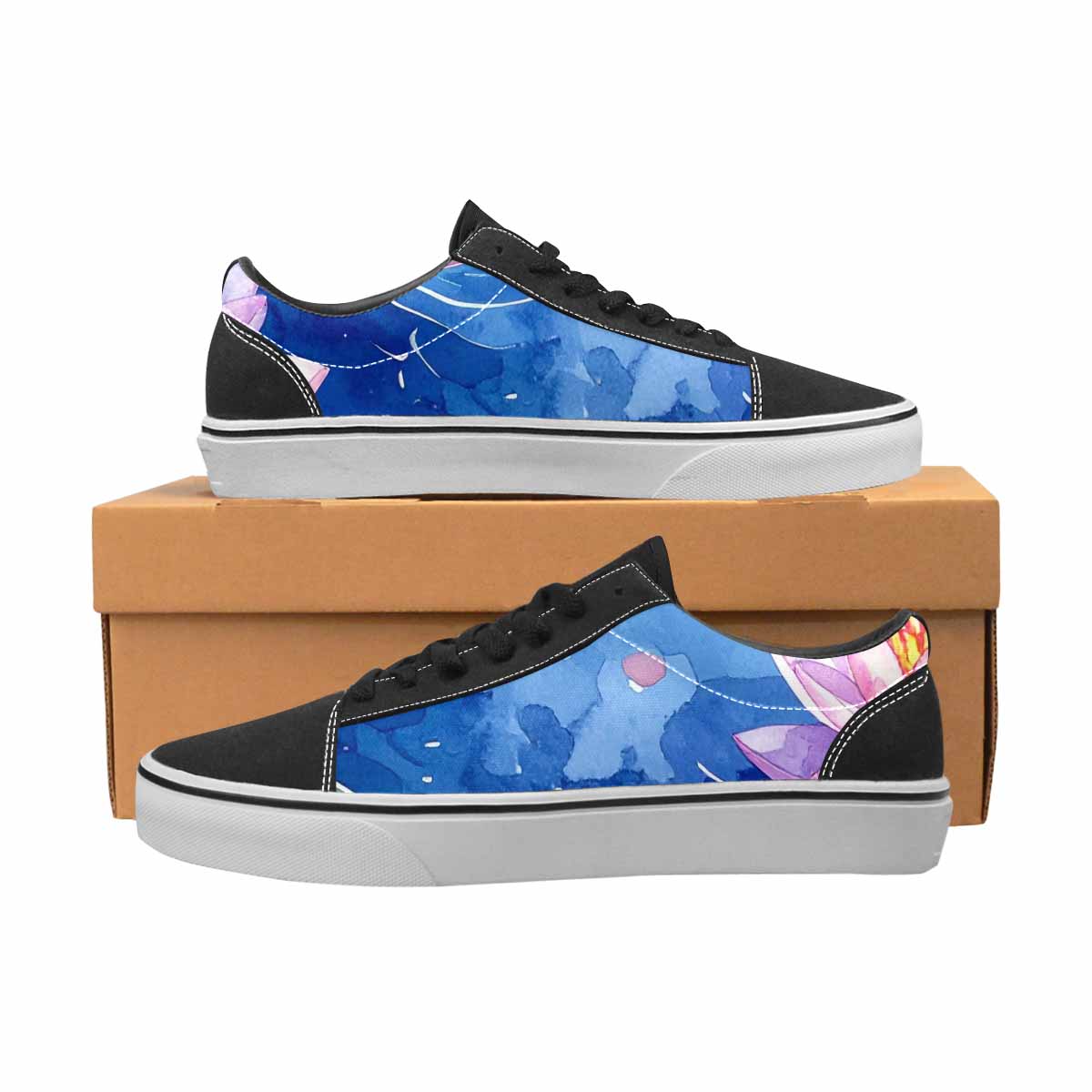 WOMEN'S Water Lilies Impressionist Canvas Lace-Up Dark Academia Sneakers