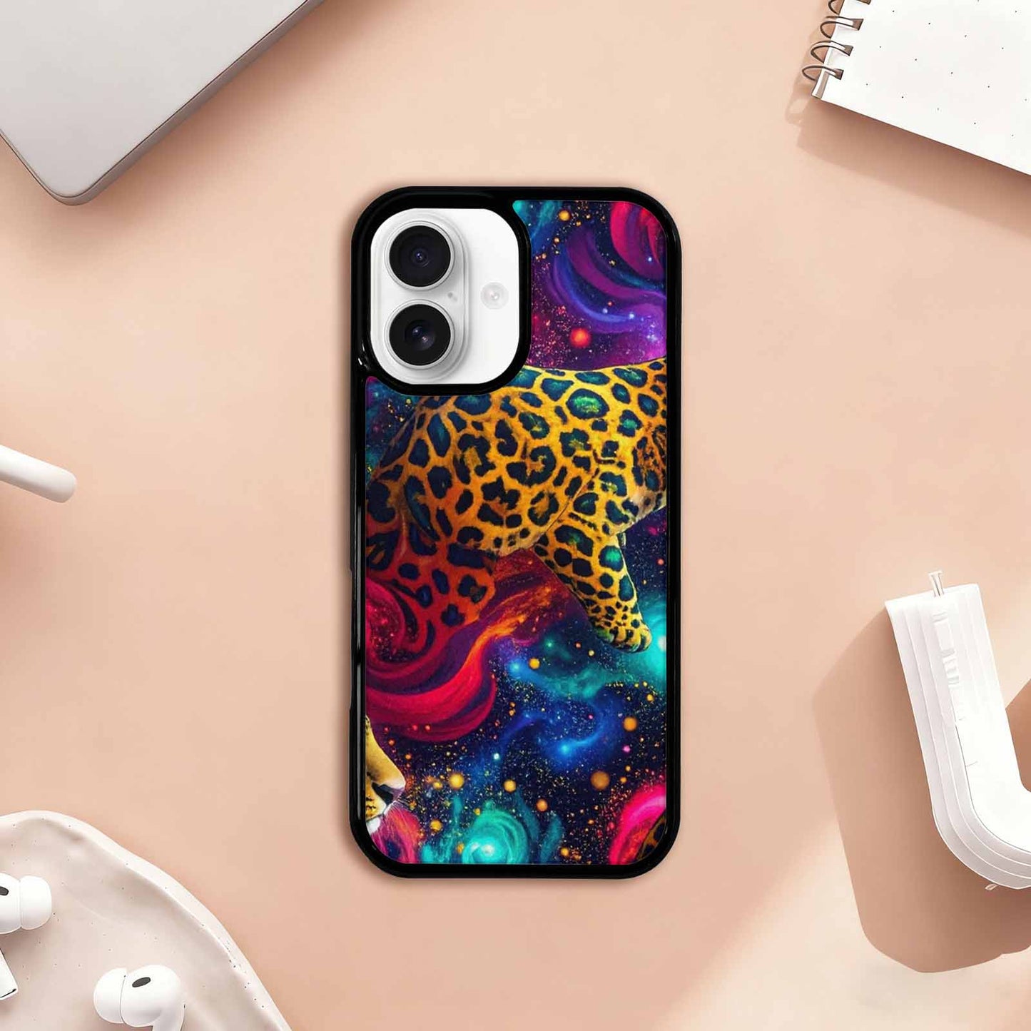 iPhone 17 Case — Leopard Print Galaxy Seamless Animal Print, Custom Print Case Cover