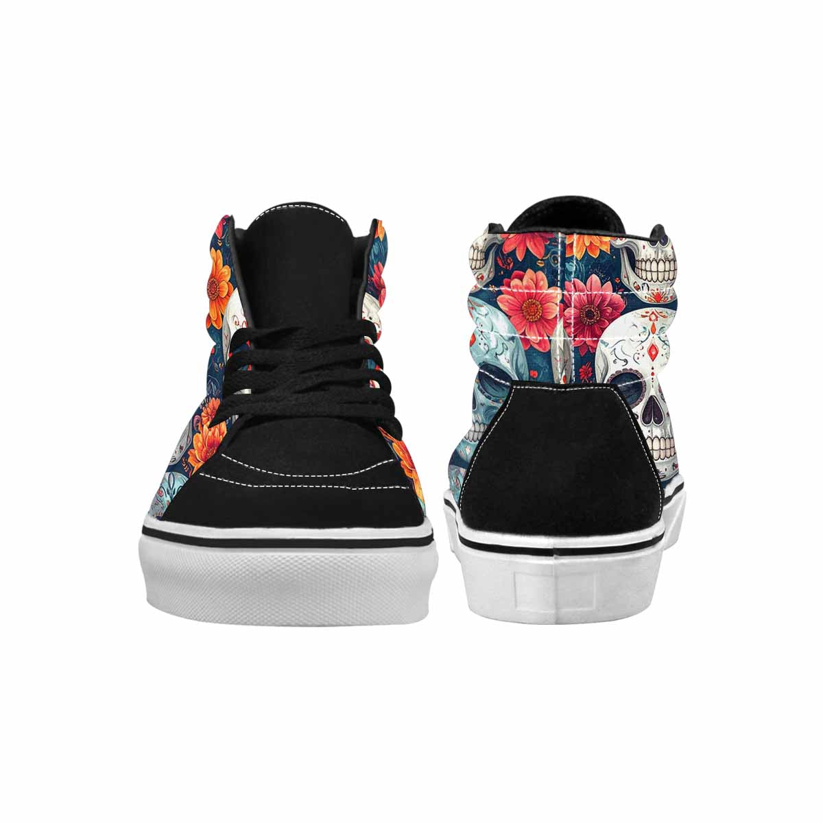WOMEN'S Marble Skull High Top Canvas Dark Academia Custom Shoes