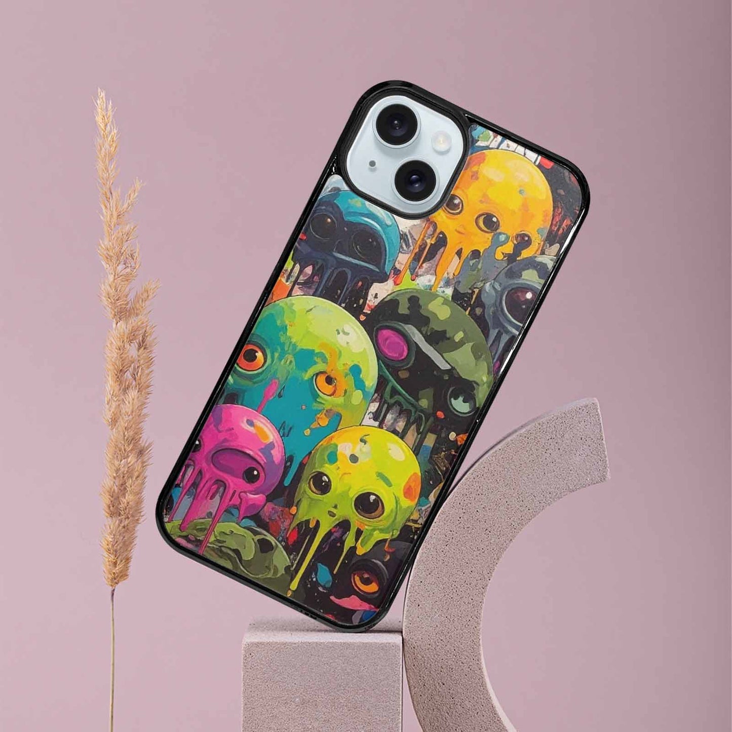 iPhone 15 Plus Case — Aliens Camomelting Aliens Patt Sex, Custom Art Phone Cover