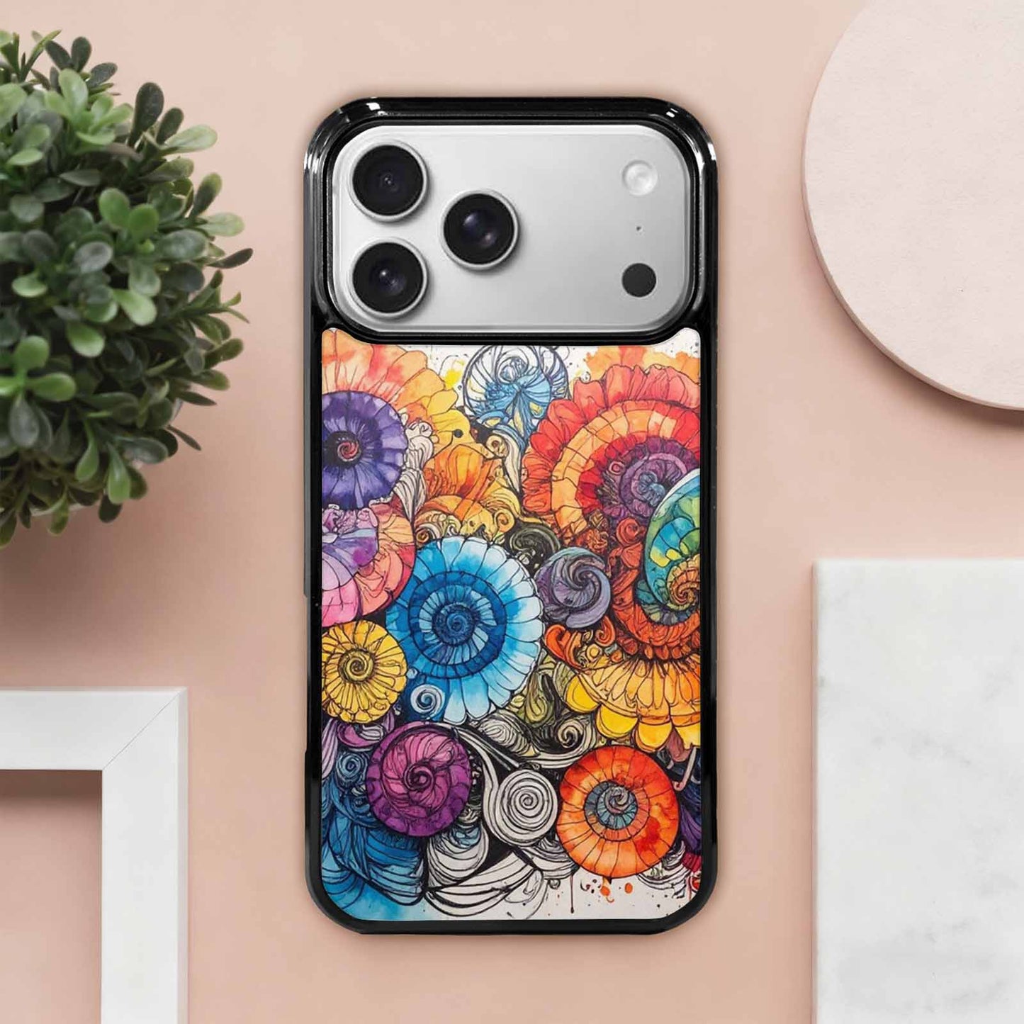 iPhone 17 Pro Max Case — Tie Dye Swirls (black Tie Dye, Custom Designed Case Cover