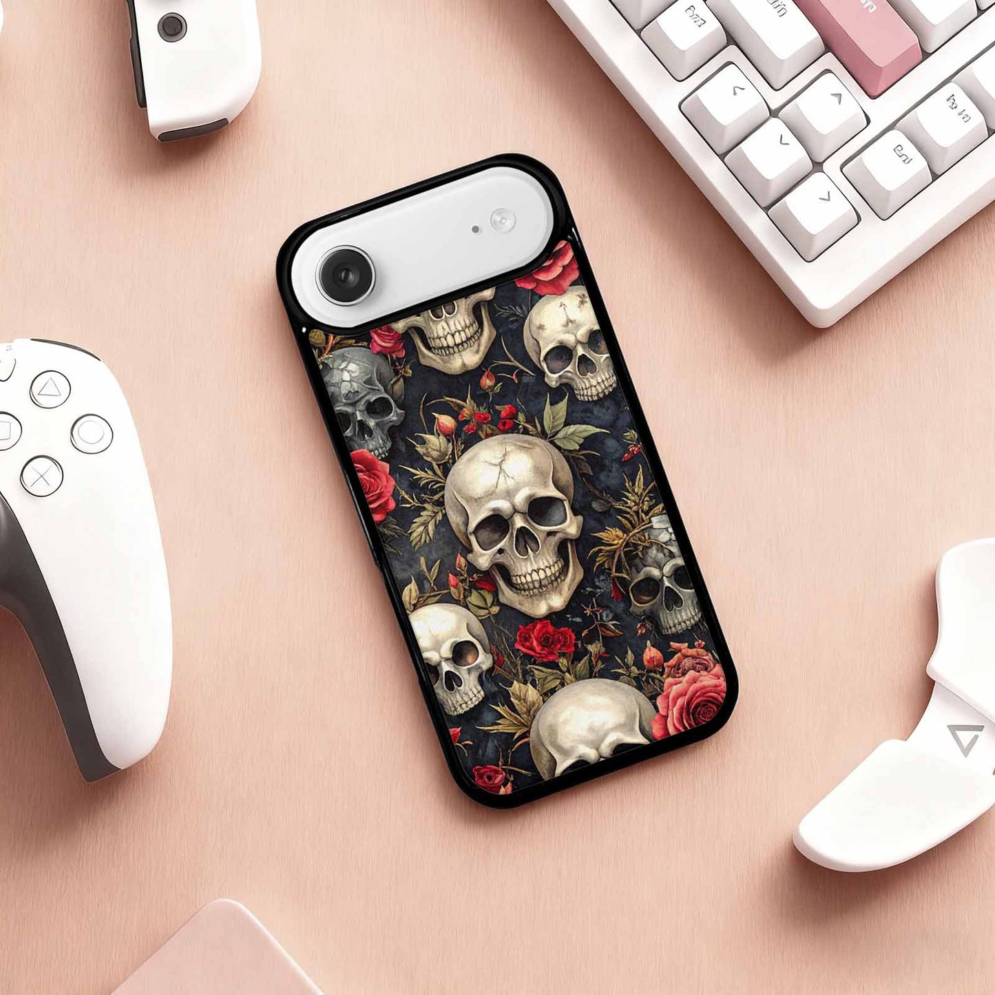 iPhone 17 Air Case — Skulls Roses And Skulls Small Gothic, Customized Protective Case