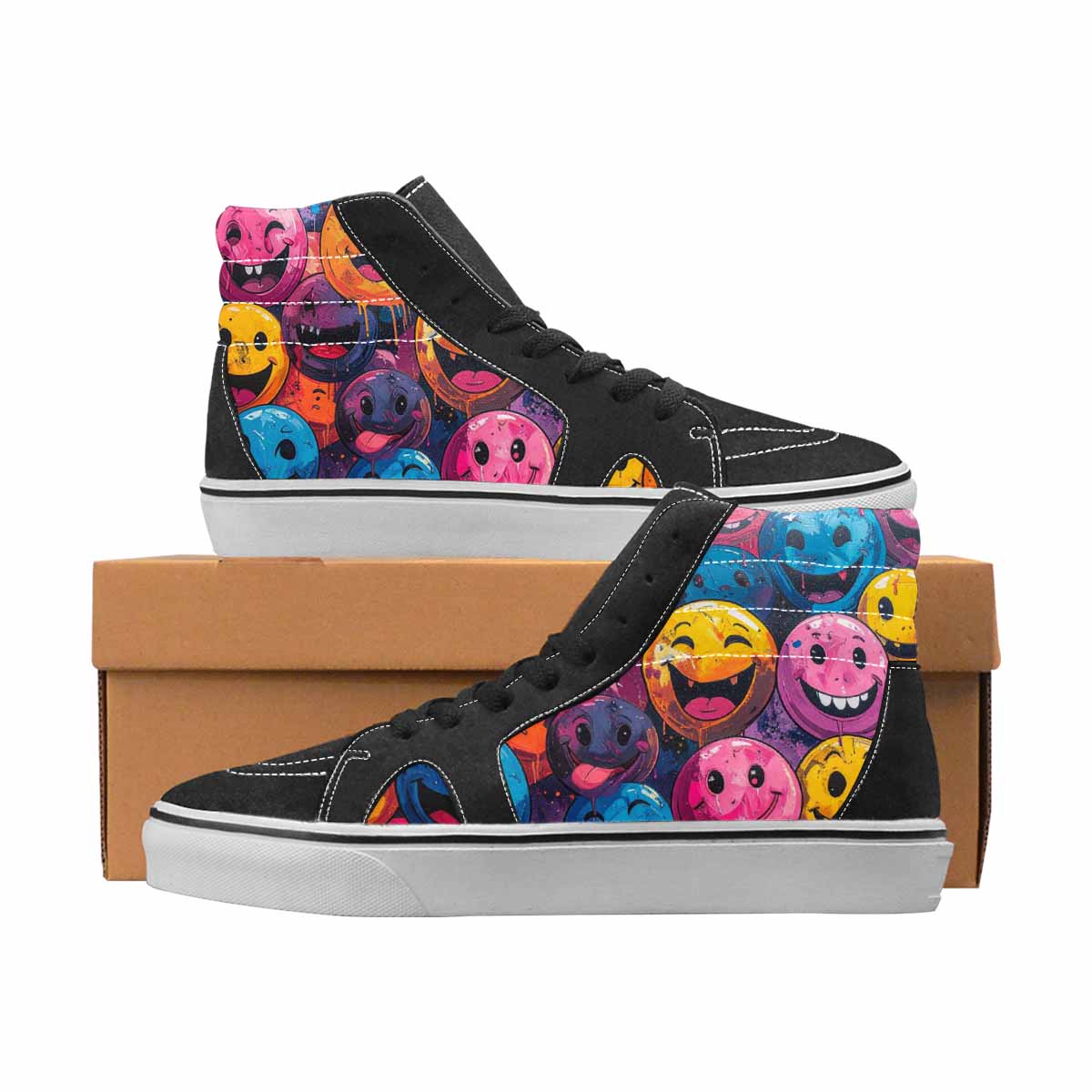 Melting Moon Smiley Custom Shoes | Women's | Freaky Shoes®