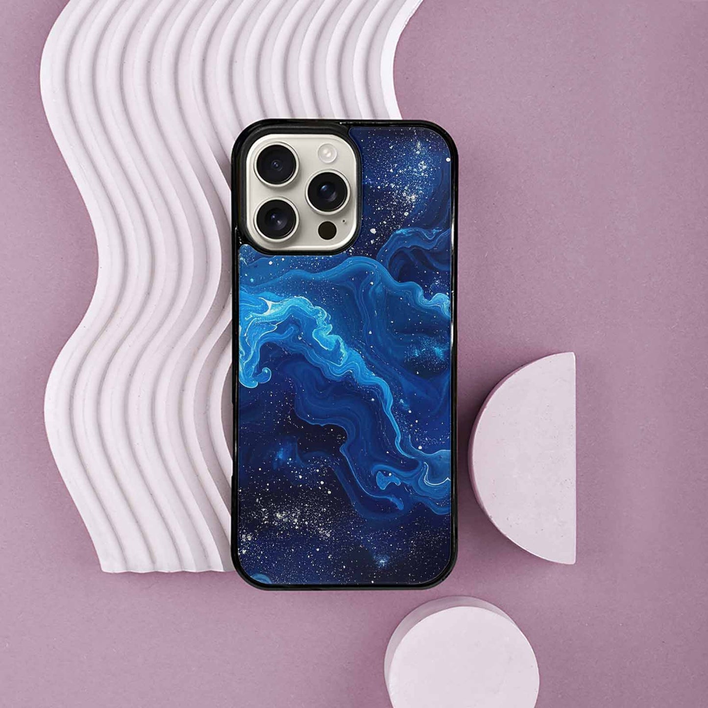 iPhone 16 Pro Max Case — Galaxy Art Blue Starfield Small Galaxy, Custom Made Phone Cover