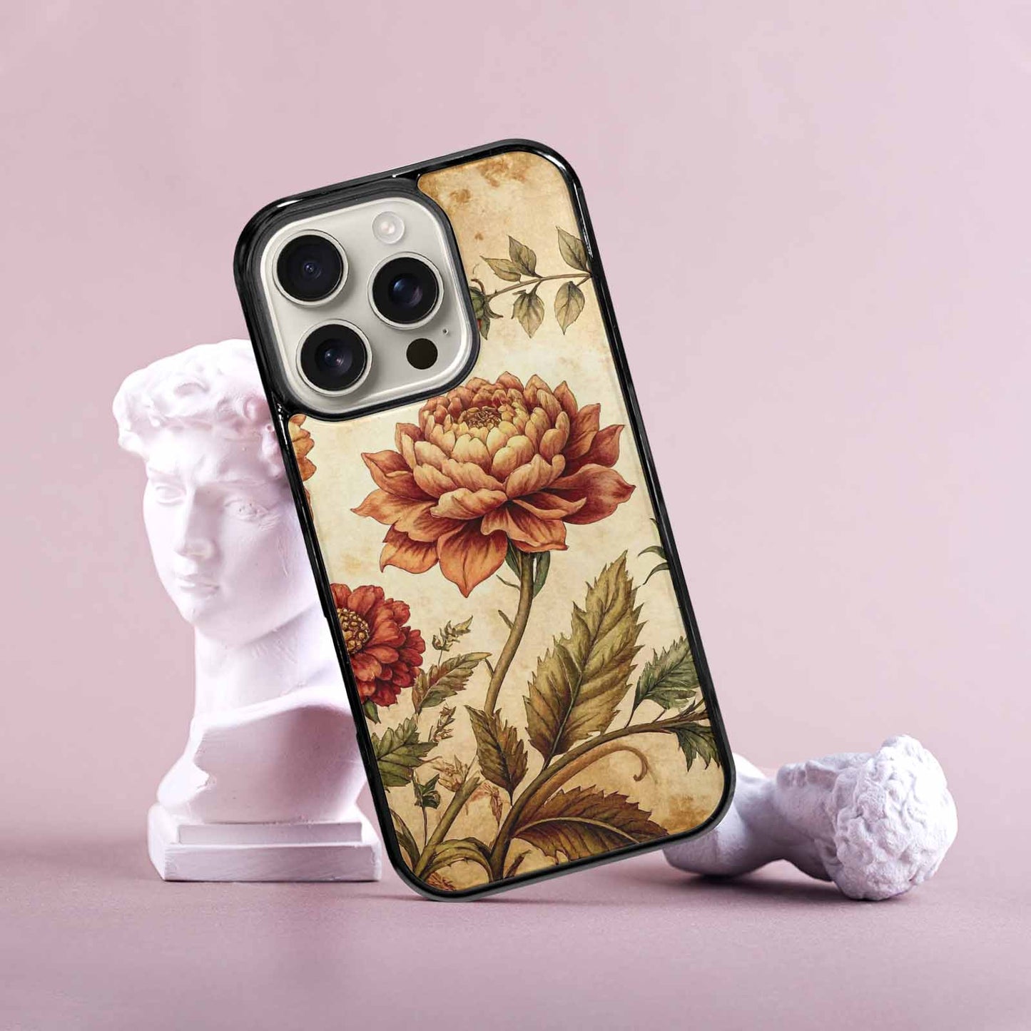 iPhone 16 Pro Case — Vintage Botanical Art Pattern, Custom Phone Case