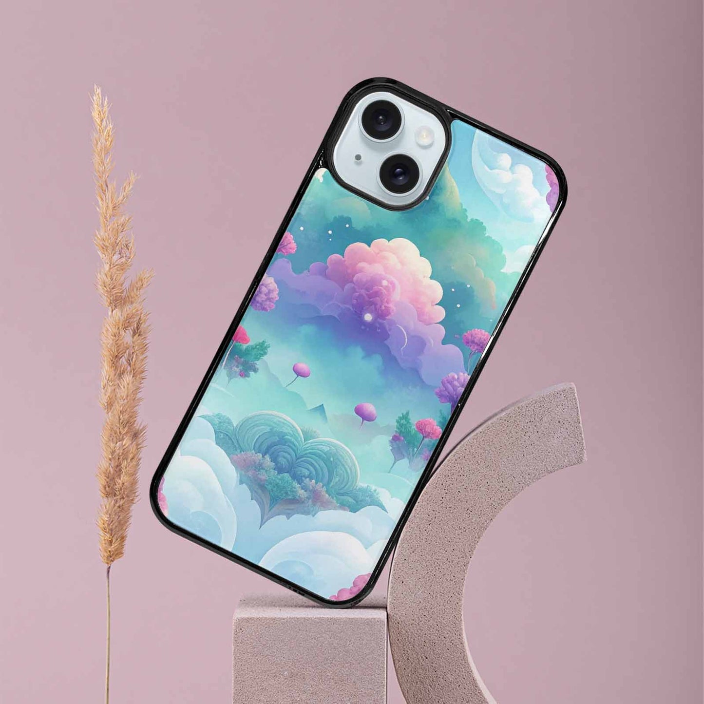 iPhone 15 Plus Case — Surrealist Dreamscape Illustration Pattern, Custom Art Phone Cover