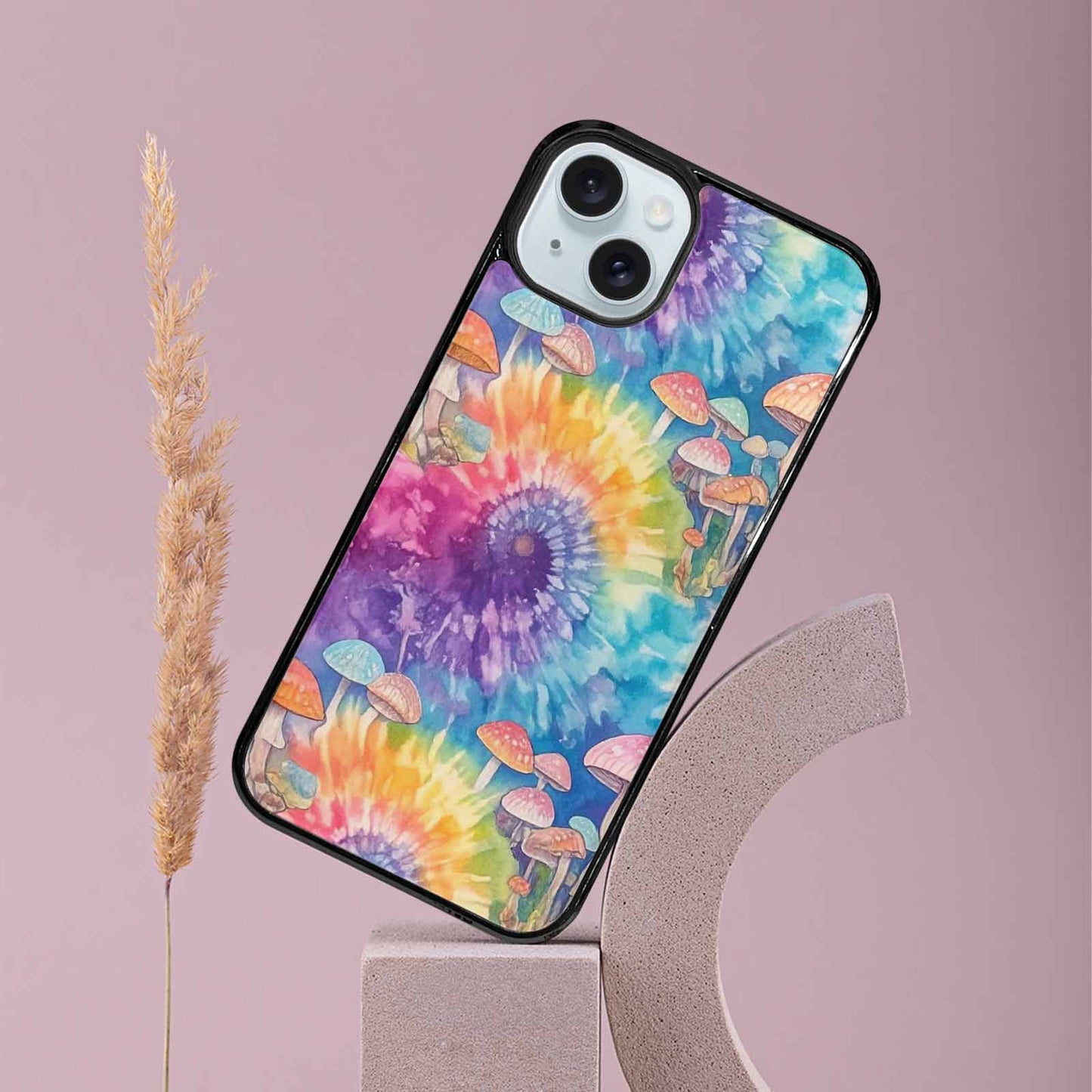 iPhone 15 Plus Case — Mushrooms Tie Dyemushrooms Pat 9i2, Unique Phone Case Design