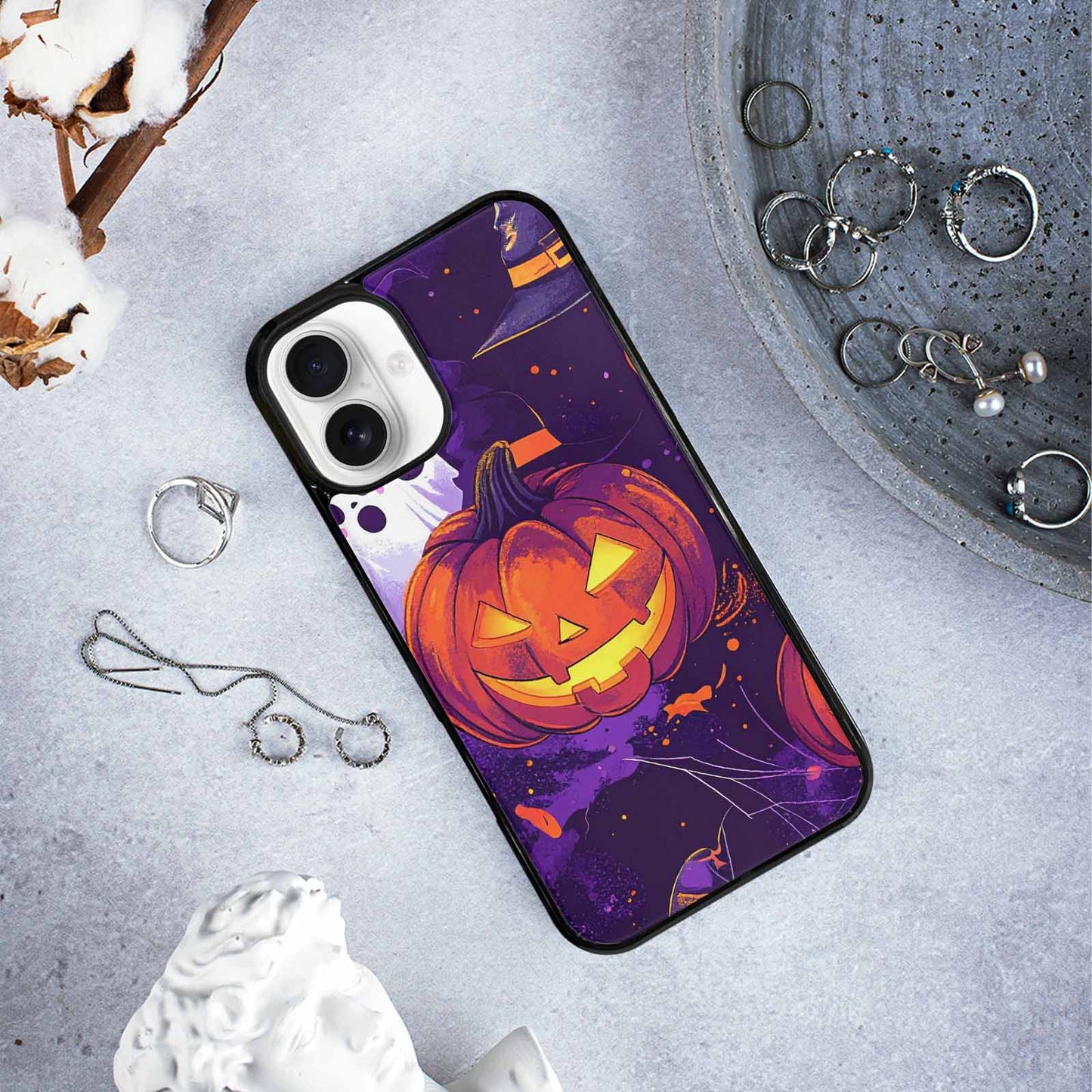 iPhone 16 Plus Case — Halloween Art Print Edge To Edge, Original Design Phone Case
