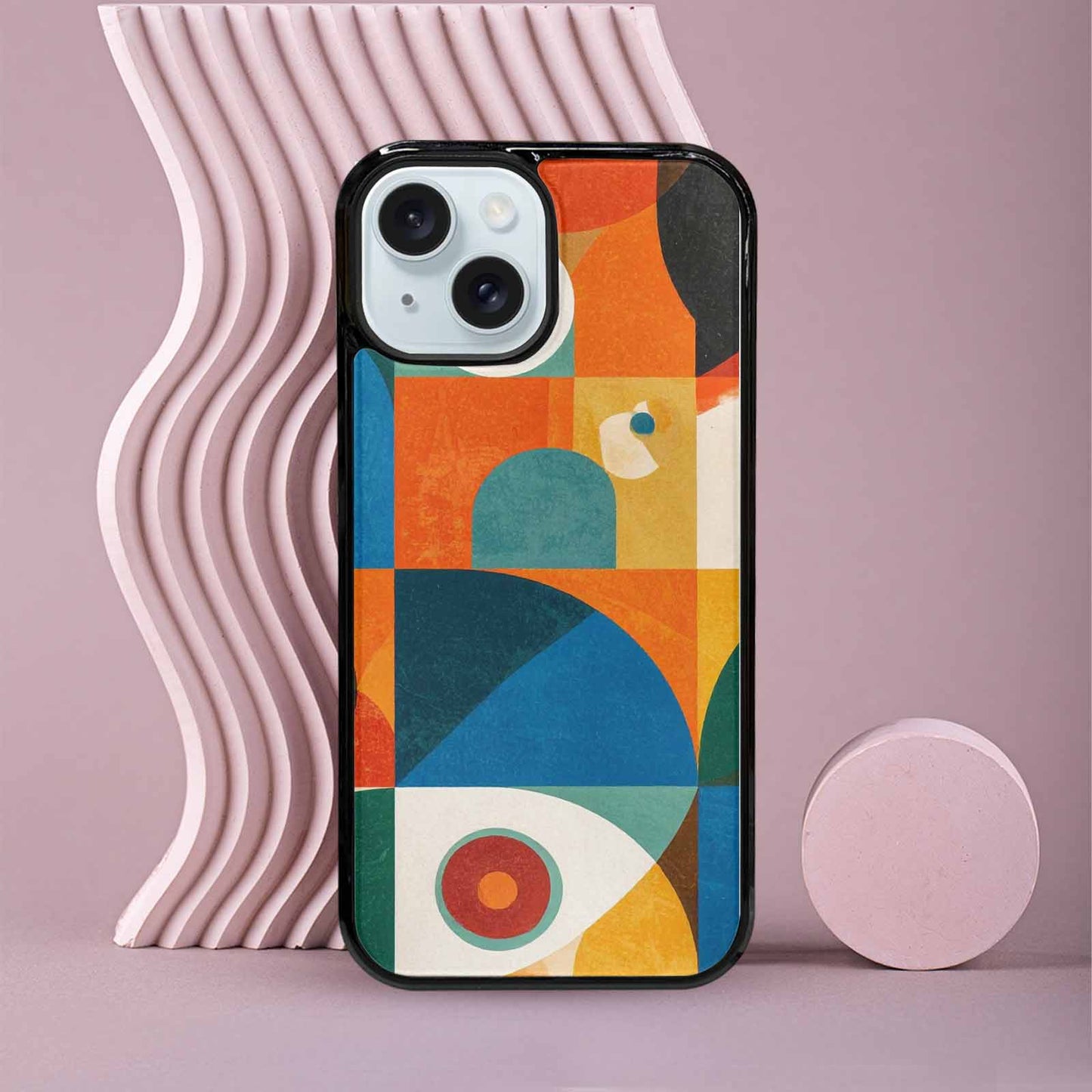 iPhone 15 Case — 1990s Memphis Art Pattern, Unique Phone Case Design
