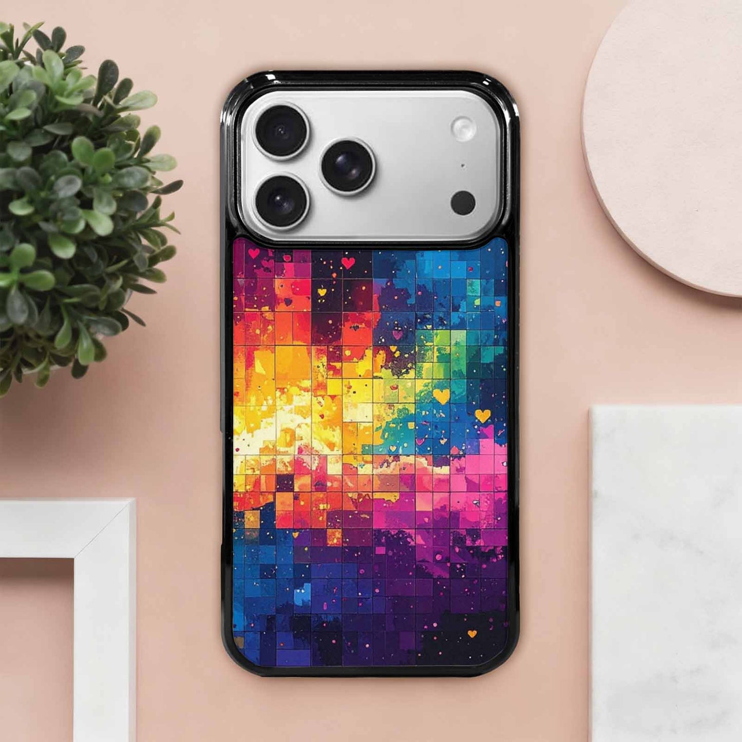 iPhone 17 Pro Max Case — Pixel Art Bit Burst Original Art, Custom Printed Phone Case