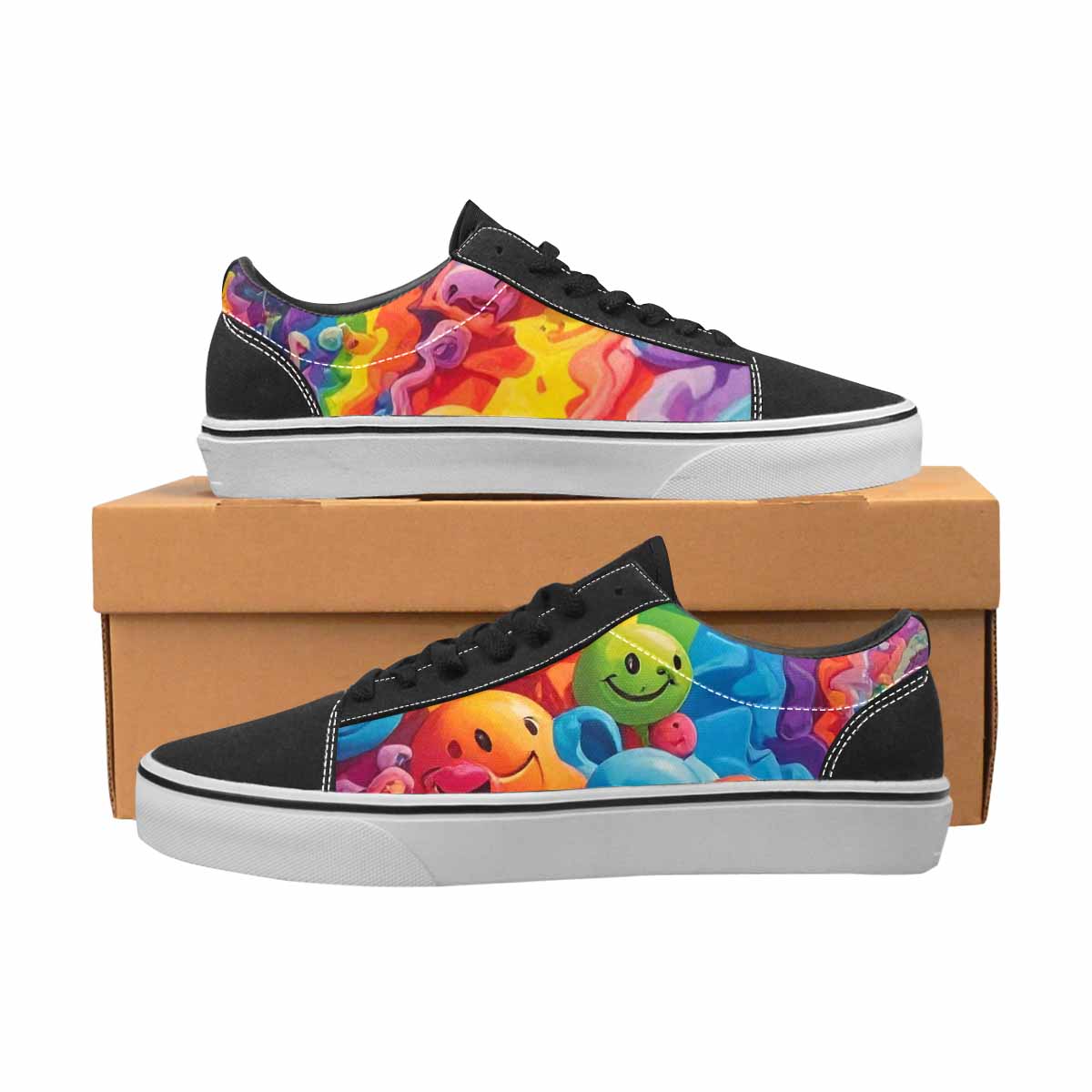WOMEN'S Smiley Facessmiley Faces Lace-Up Canvas Dreamlike Shoes