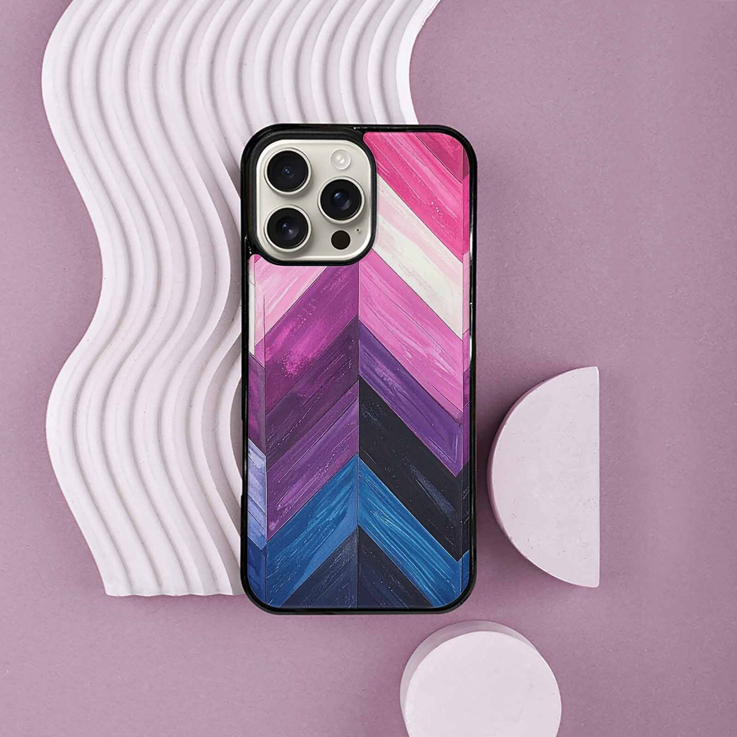 iPhone 16 Pro Max Case — Genderfluid Flag Color Theme Small Rainbow, Custom Print Case Cover
