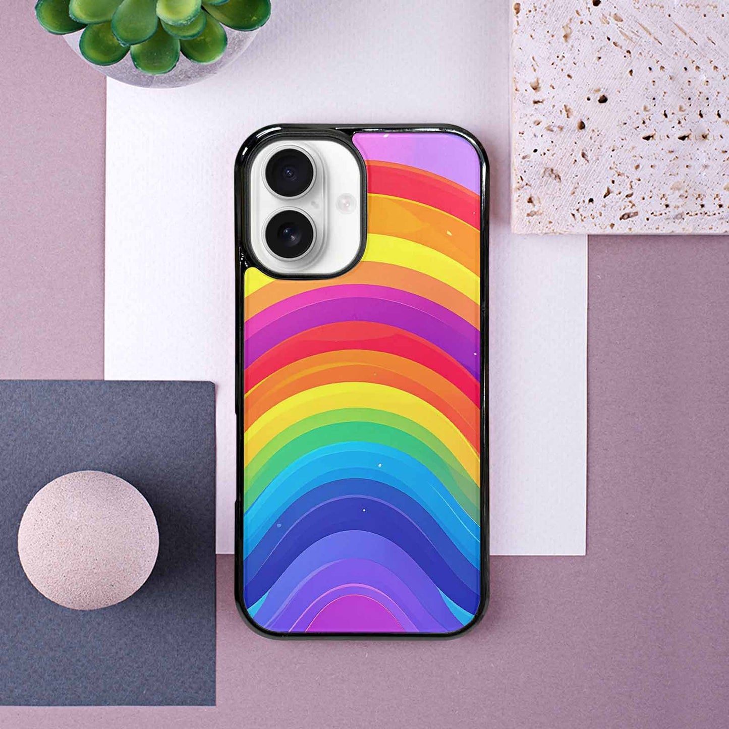 iPhone 16 Case — Rainbow Pride, Custom Art Phone Cover