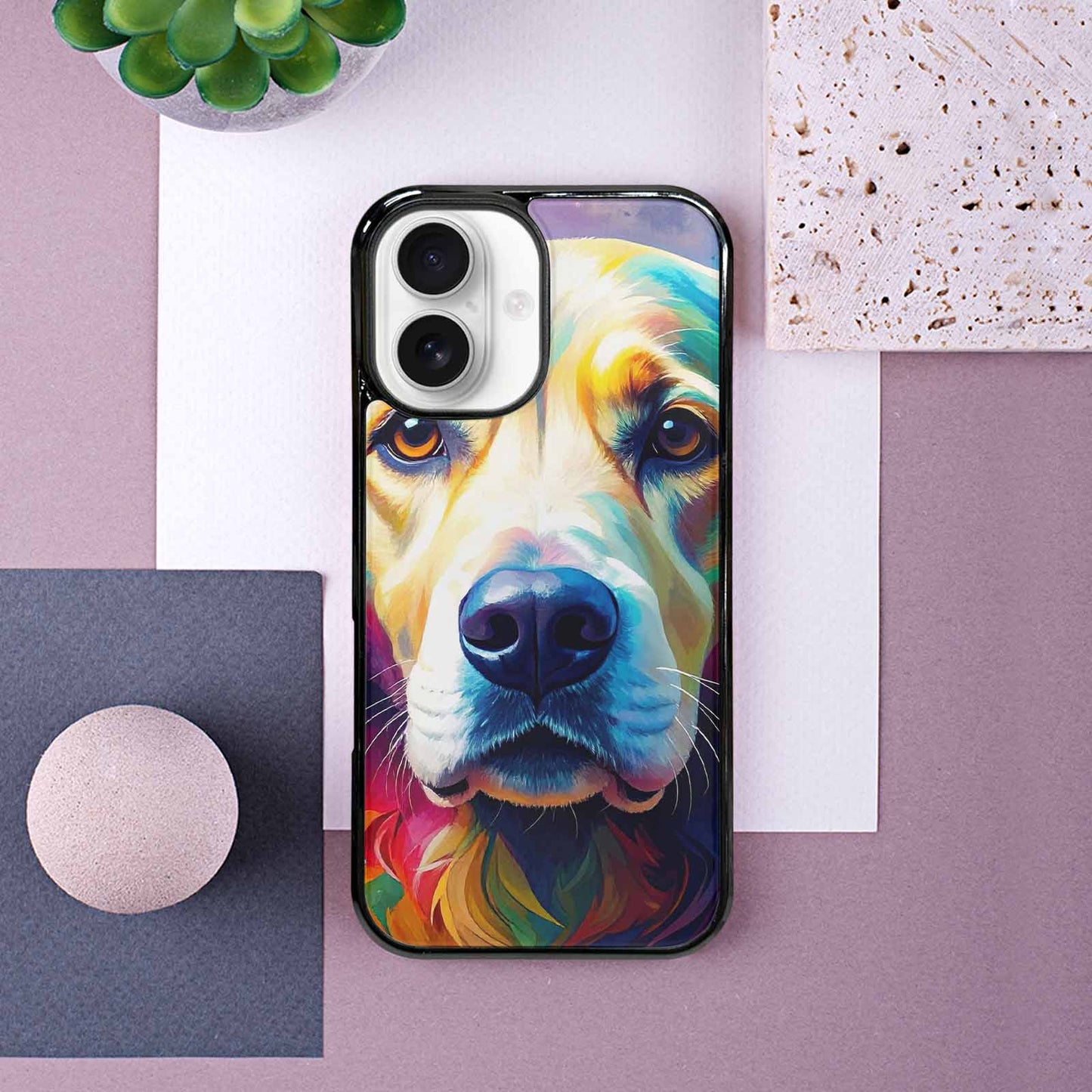 iPhone 16 Case — Golden Retriever Watercolor Art Pattern, Custom Made Phone Cover