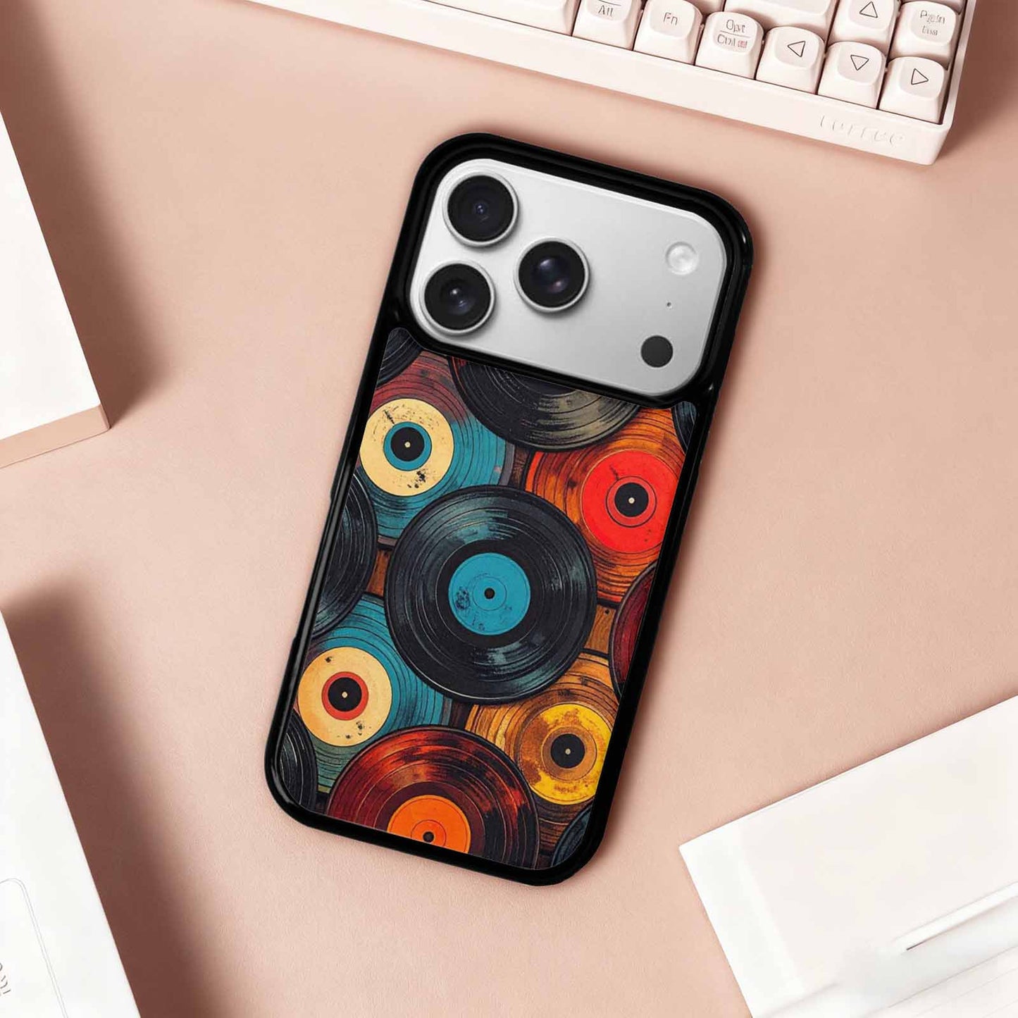 iPhone 17 Pro Case — Retro Wood Grain Vinyl Retro Vintage, Custom Phone Case