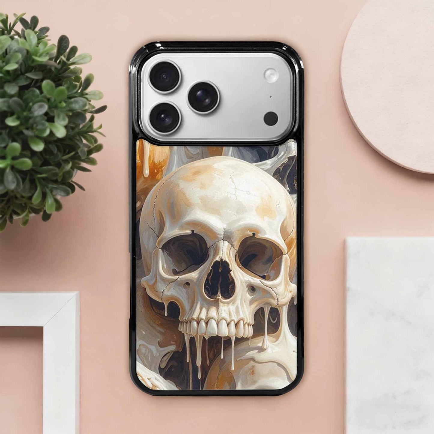 iPhone 17 Pro Max Case — Seamless Tileable Pattern Of Gothic Skulls, Personalized Phone Case