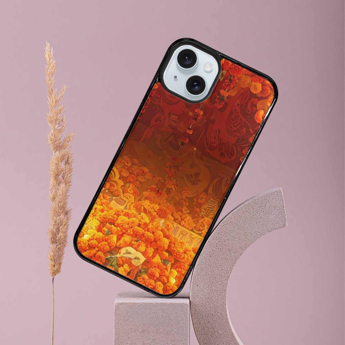iPhone 15 Plus Case — Marigold Day Of The Dead Marigold, Custom Made Phone Cover