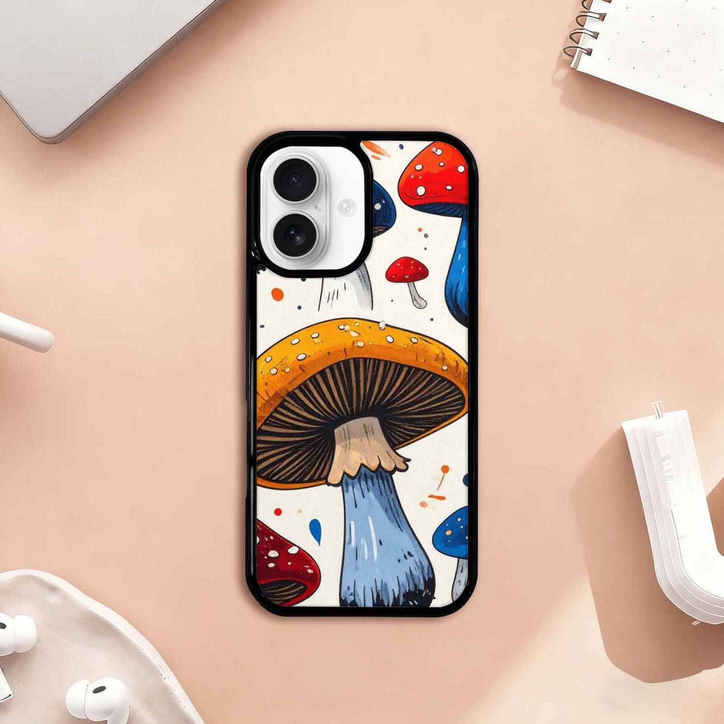 iPhone 17 Case — Vivid Winter Mushroom Cartoon Cute, Custom Printed Phone Case