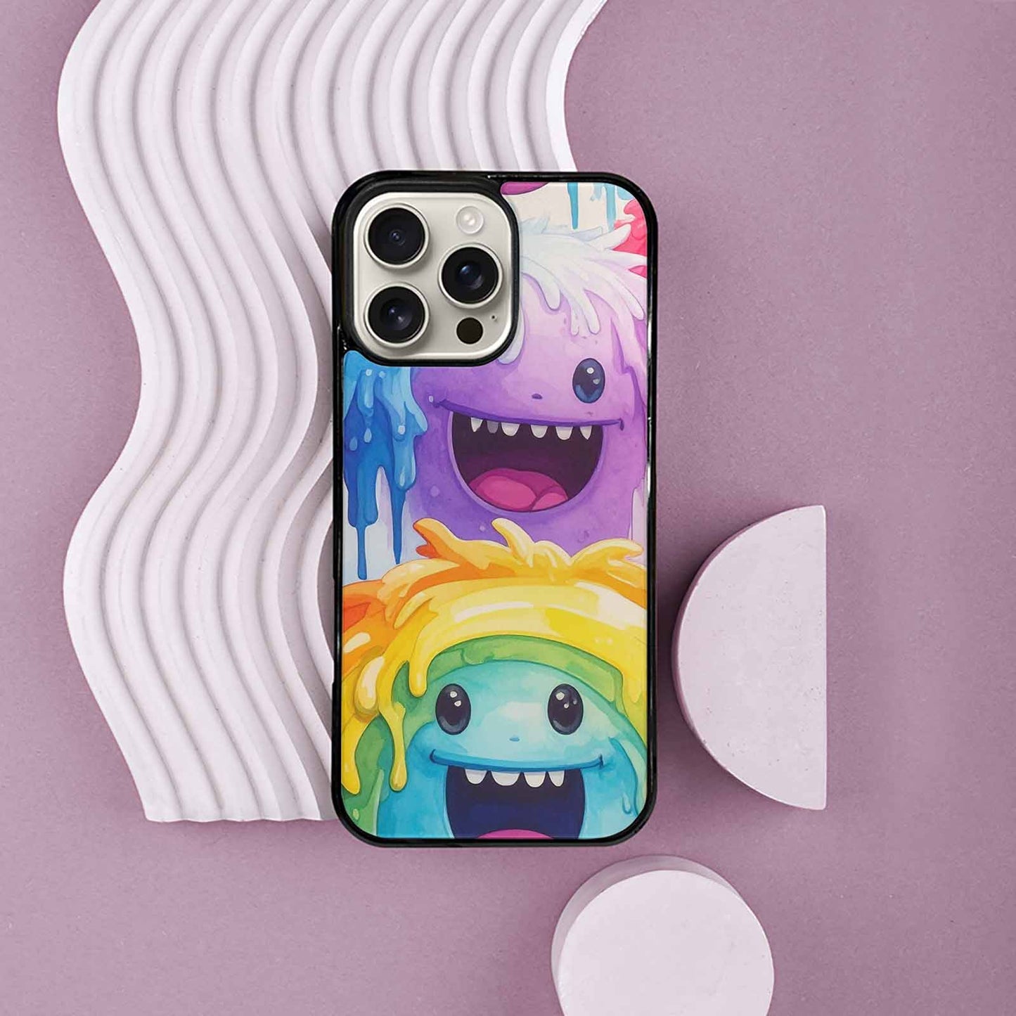 iPhone 16 Pro Max Case — Rainbow Sherbet Monster, Custom Made Phone Cover
