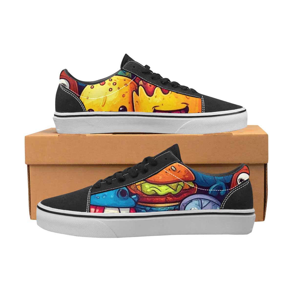 MEN'S Cartoon Monster Character Canvas Lace-Up Neon Fantasy Shoes