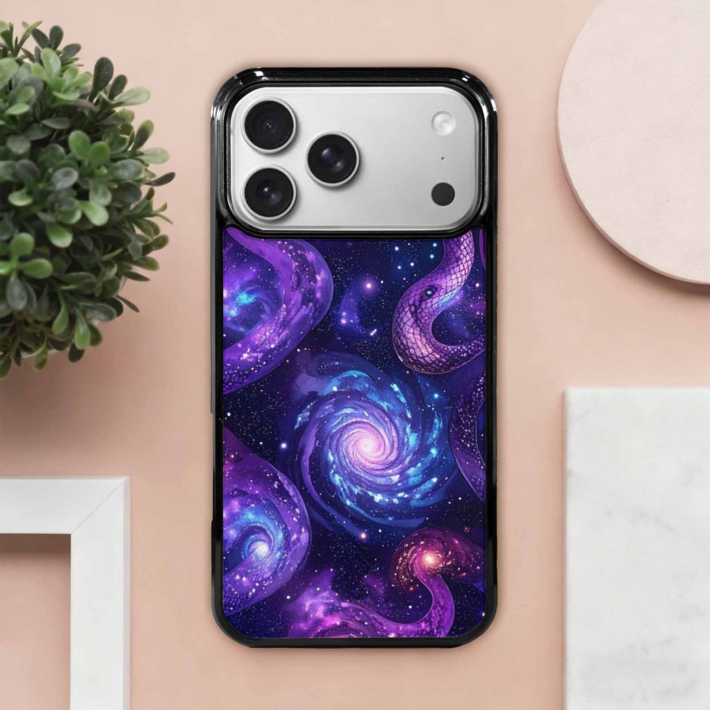 iPhone 17 Pro Max Case — Snake Print Galaxy Seamless Animal Print, Original Design Phone Case
