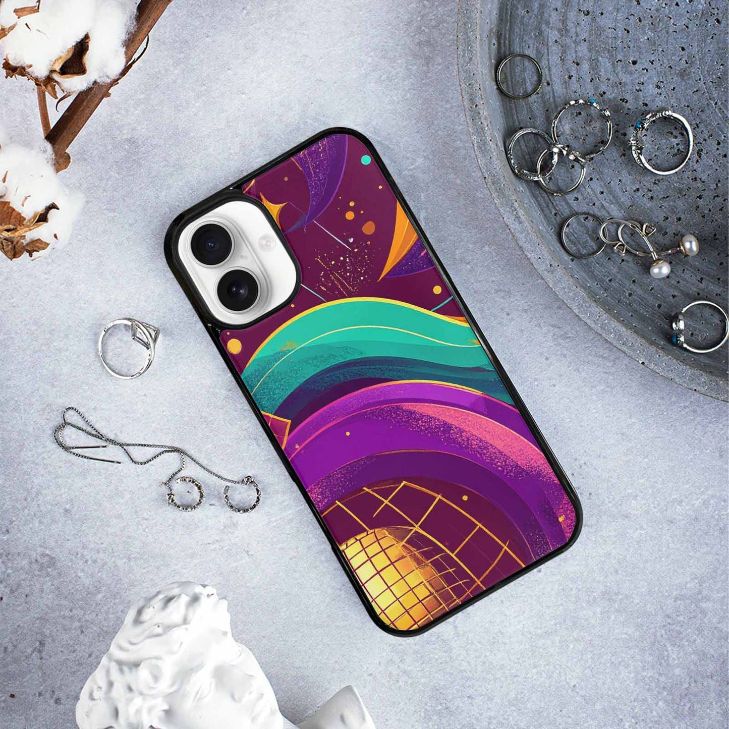 iPhone 16 Plus Case — 1970s Disco Art Pattern, Original Design Phone Case