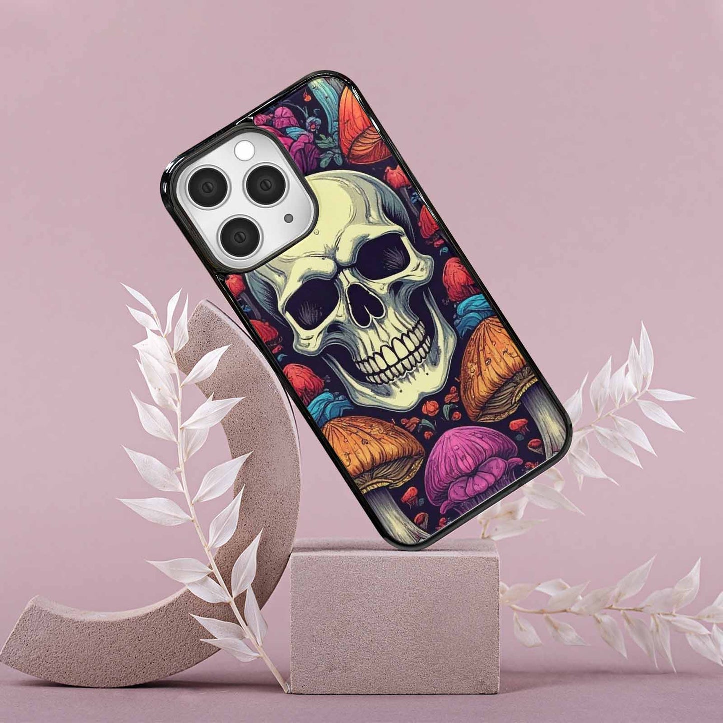 iPhone 15 Pro Max Case — Mushroom Skull, Custom Print Case Cover