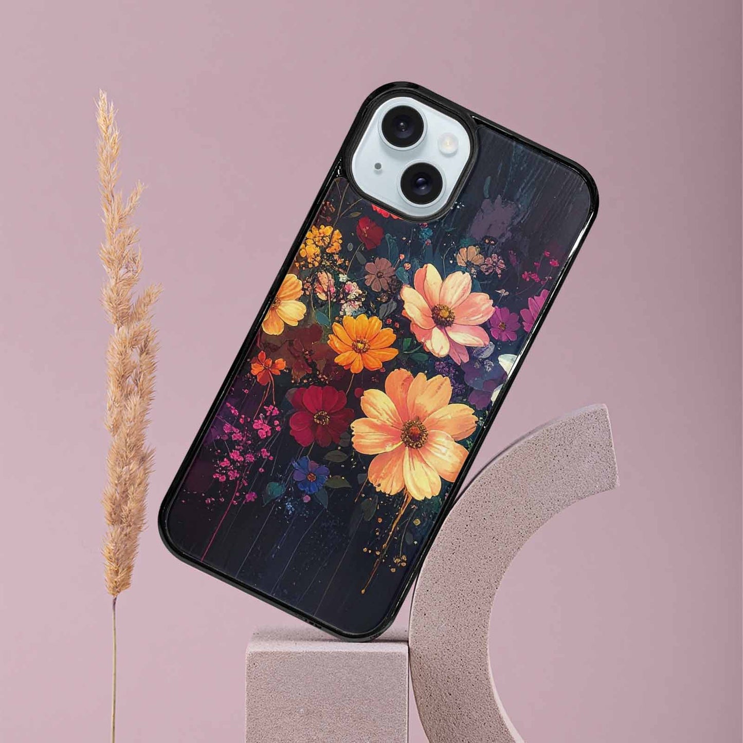 iPhone 15 Plus Case — Shadowy Glitch Floral Pattern Hundreds Of, Original Design Phone Case