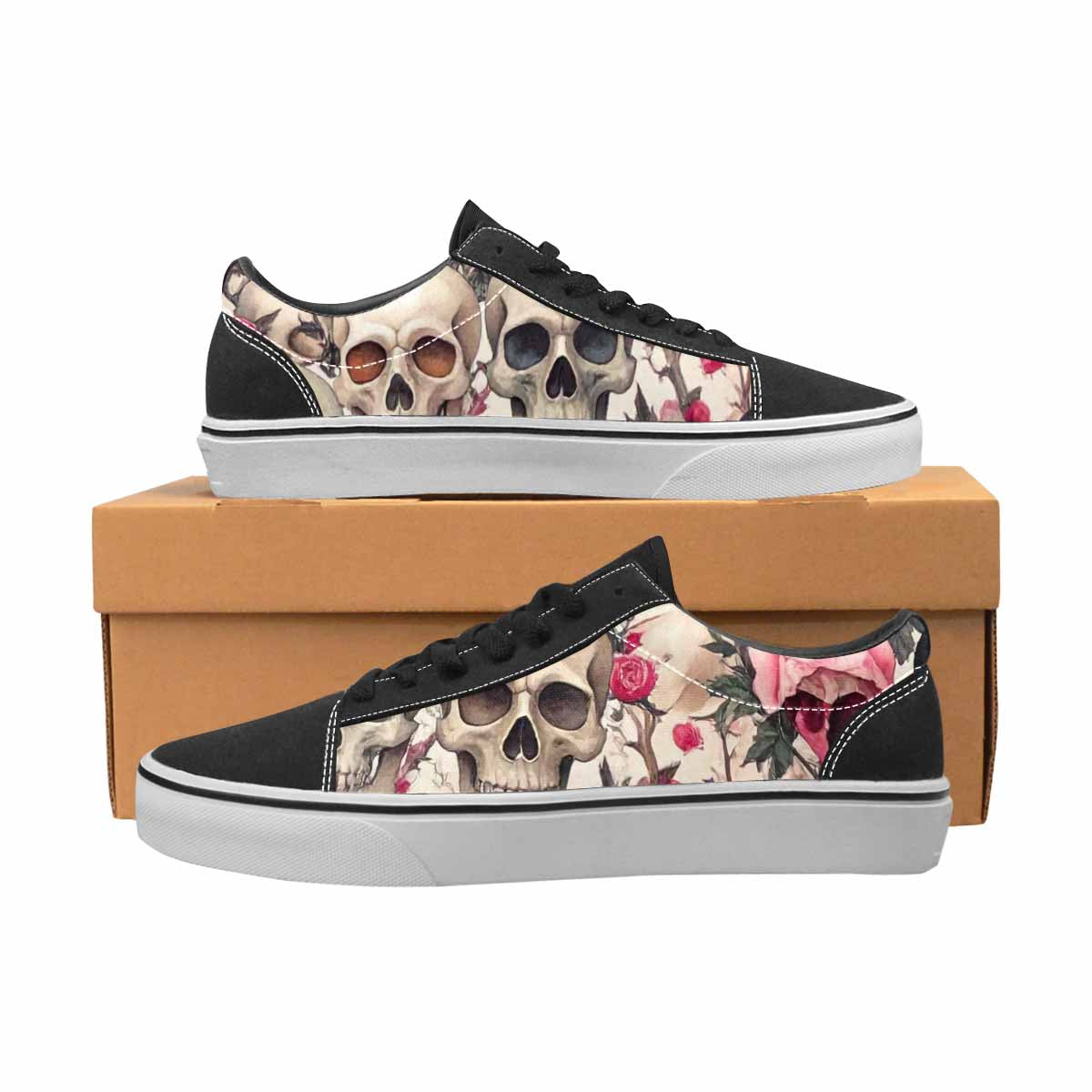 MEN'S Skulls - Roses Canvas Lace-Up Grunge Shoes