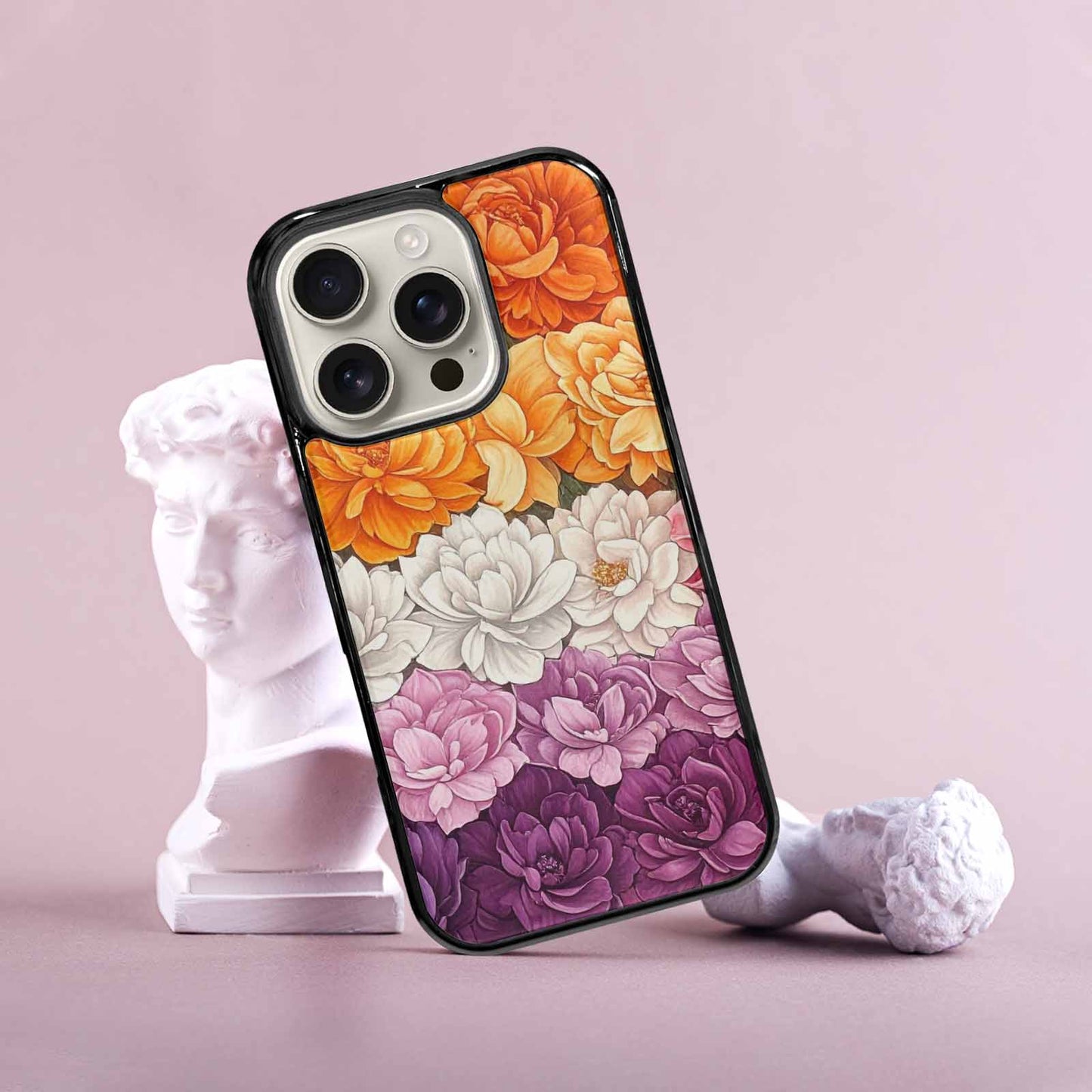 iPhone 16 Pro Case — Lesbian Flag Color Theme Small Rainbow, Custom Made Phone Cover