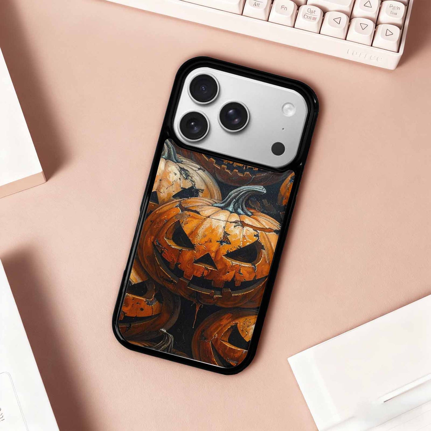 iPhone 17 Pro Case — Halloween Cracked Jackolantern, Unique Phone Case Design