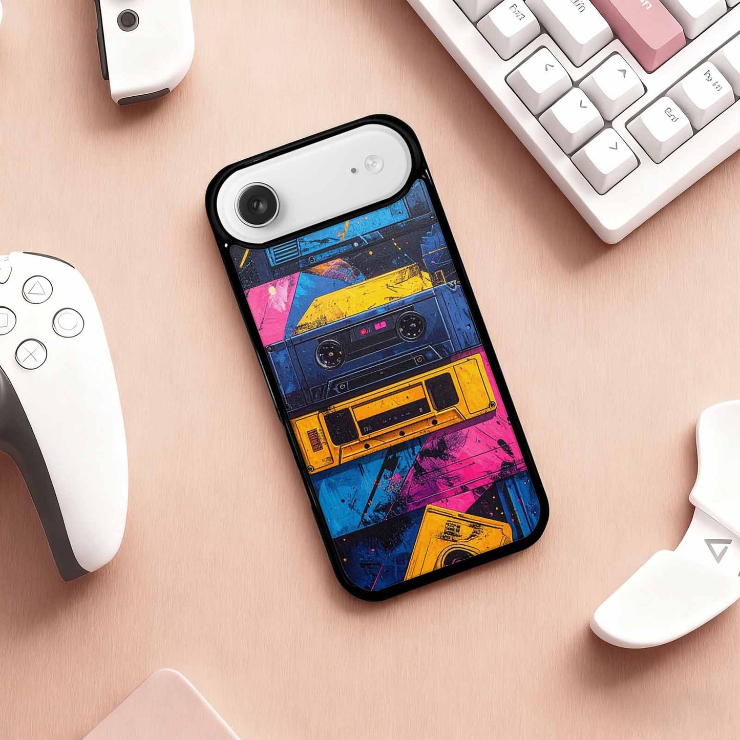 iPhone 17 Air Case — Seamless Tileable Pattern Of Overlapping Retro, Custom Printed Phone Case