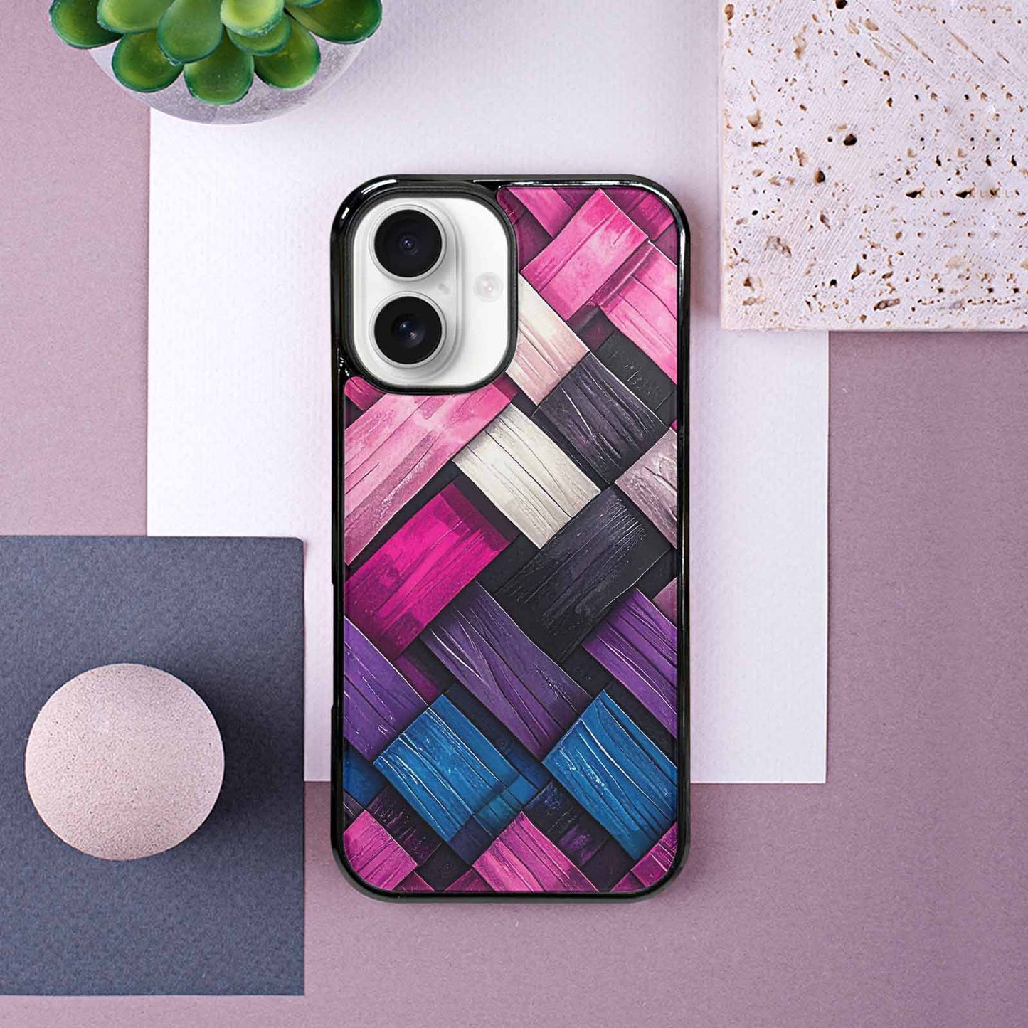 iPhone 16 Case — Genderfluid Flag Color Theme Small Rainbow, Custom Made Phone Cover