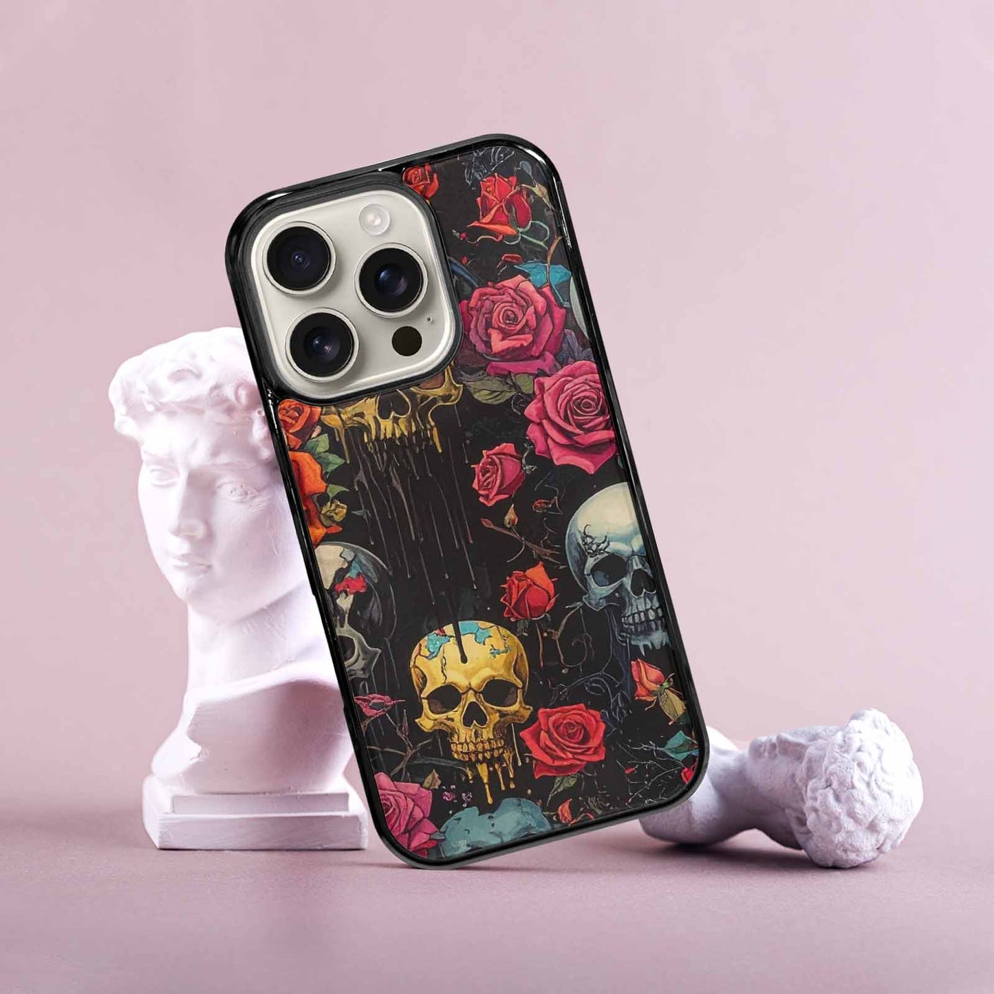 iPhone 16 Pro Case — Skulls And Rosesmelting Skulls A Dsq, Unique Phone Case Design