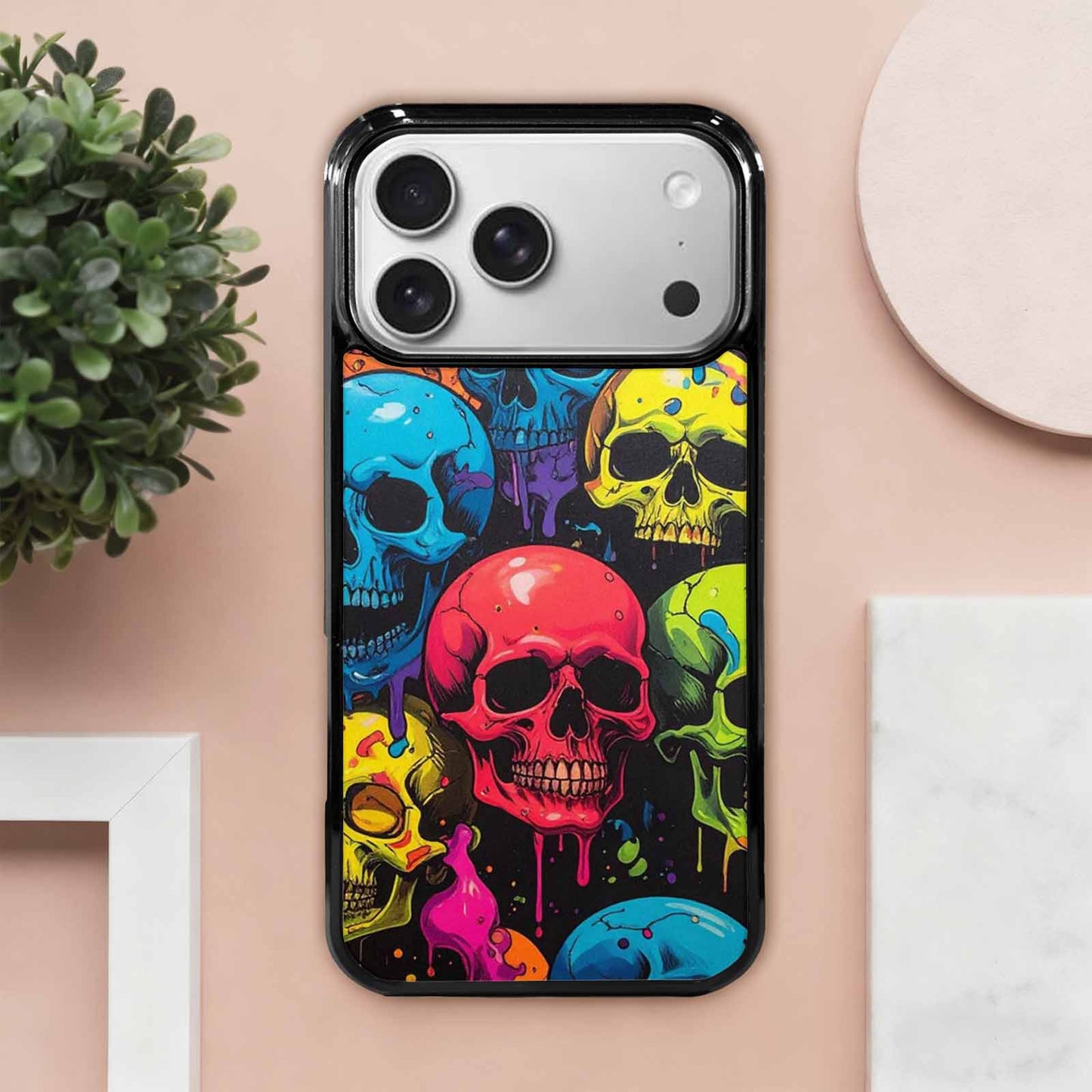 iPhone 17 Pro Max Case — Of Skulls Digital Camo Gothic Skulls, Custom Printed Phone Case