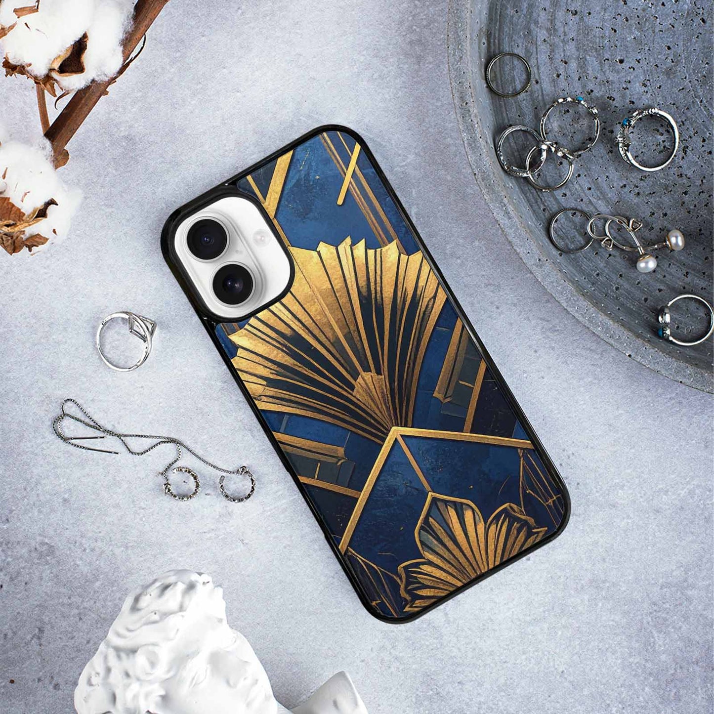 iPhone 16 Plus Case — Art Deco Illustration Pattern, Personalized Phone Case