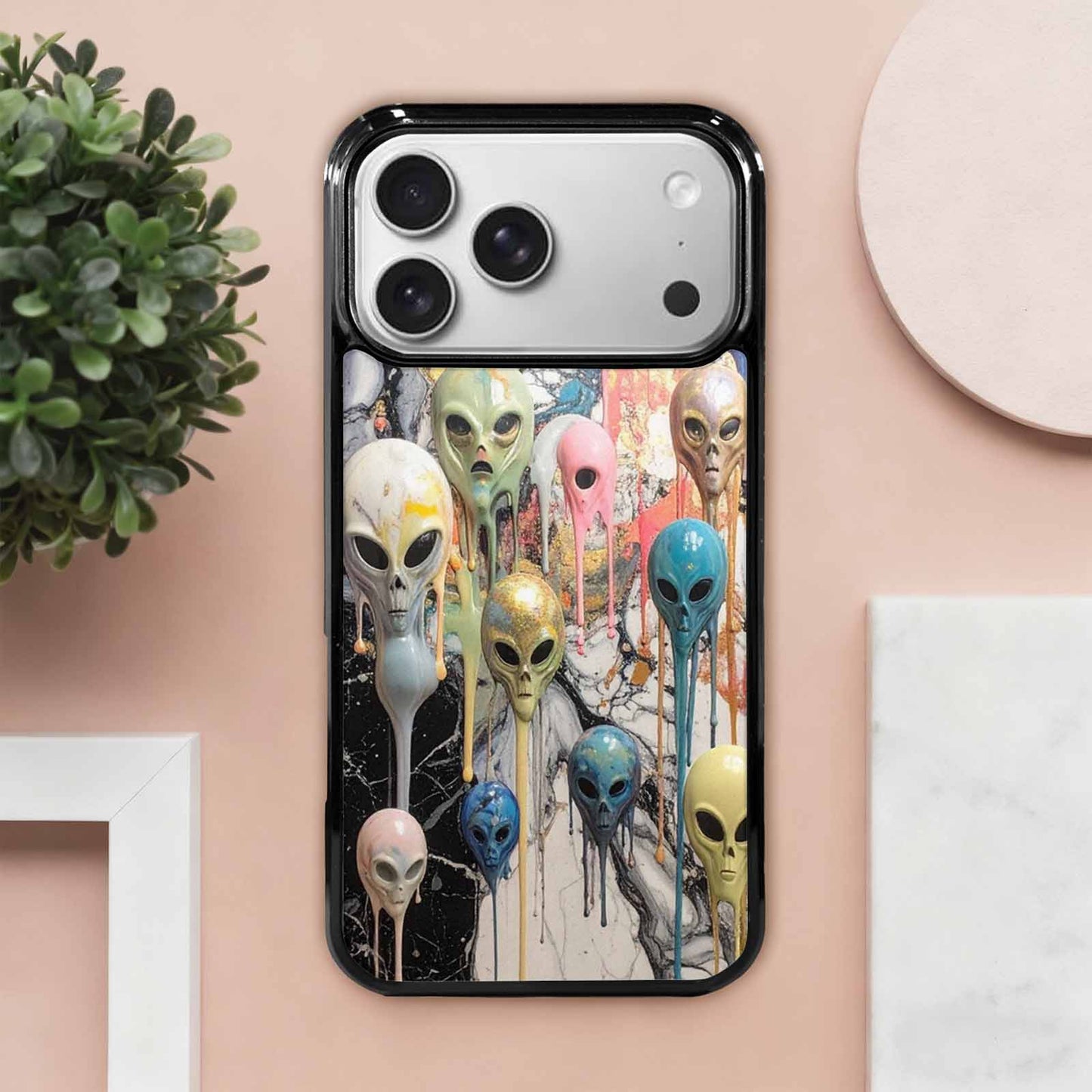 iPhone 17 Pro Max Case — Aliens Marblemelting Aliens Pa Alien Scifi, Custom Phone Case