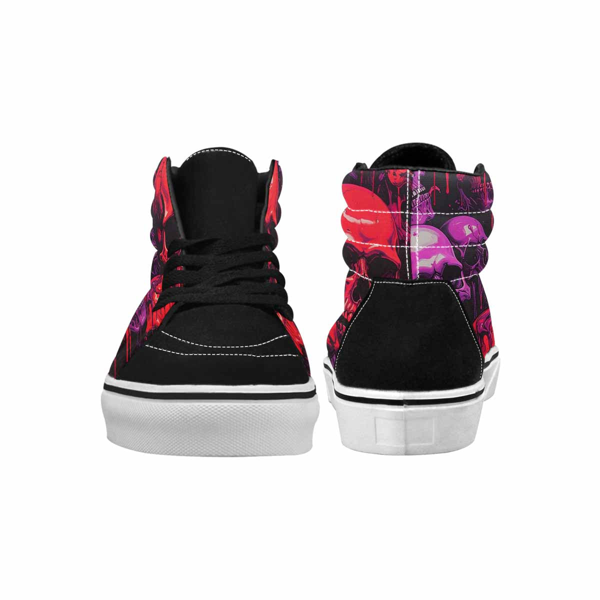 MEN'S Red + Purple Skeletons High Top Canvas Dark Academia Custom Sneakers
