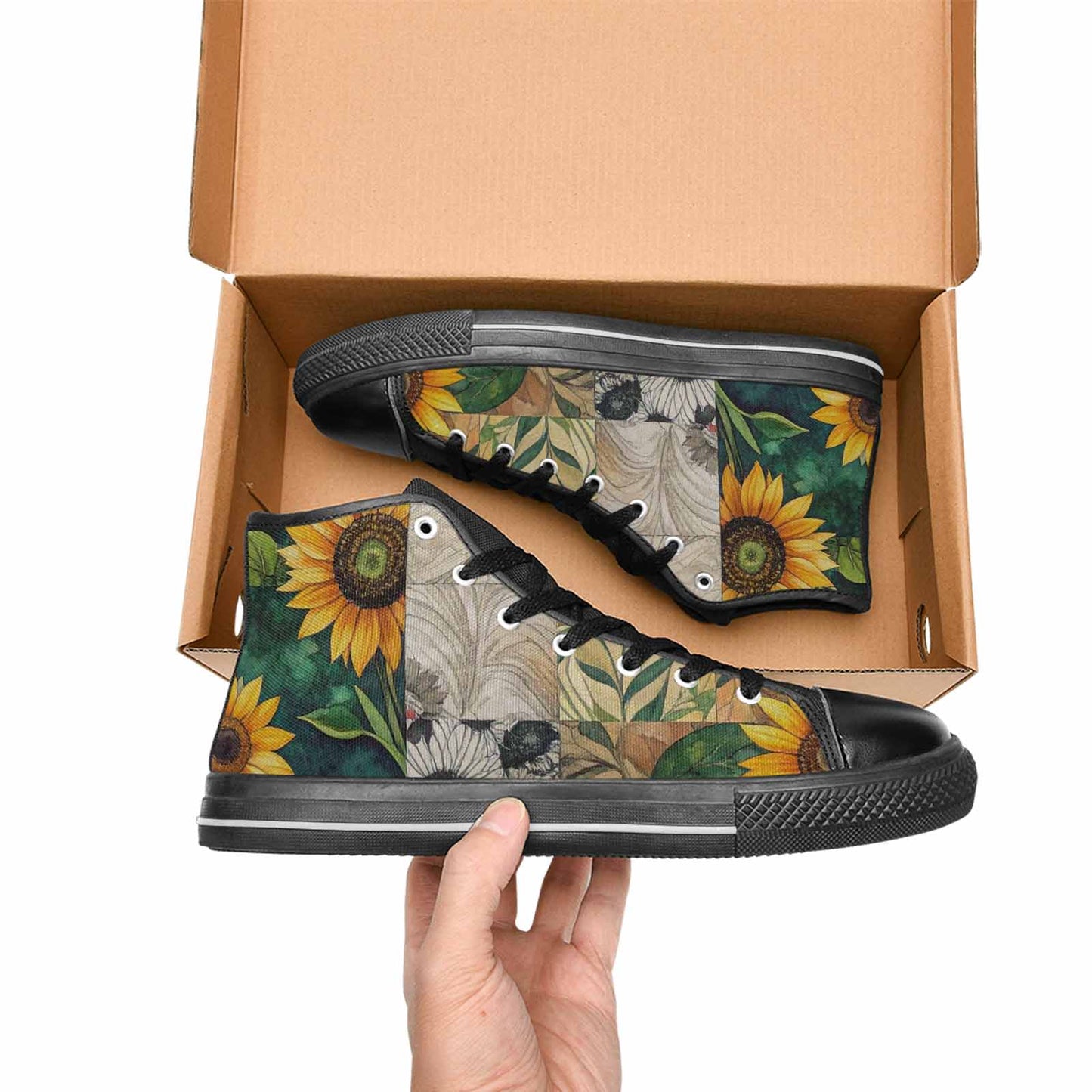 MEN'S Sunflower High Top Canvas Vivid Custom Shoes