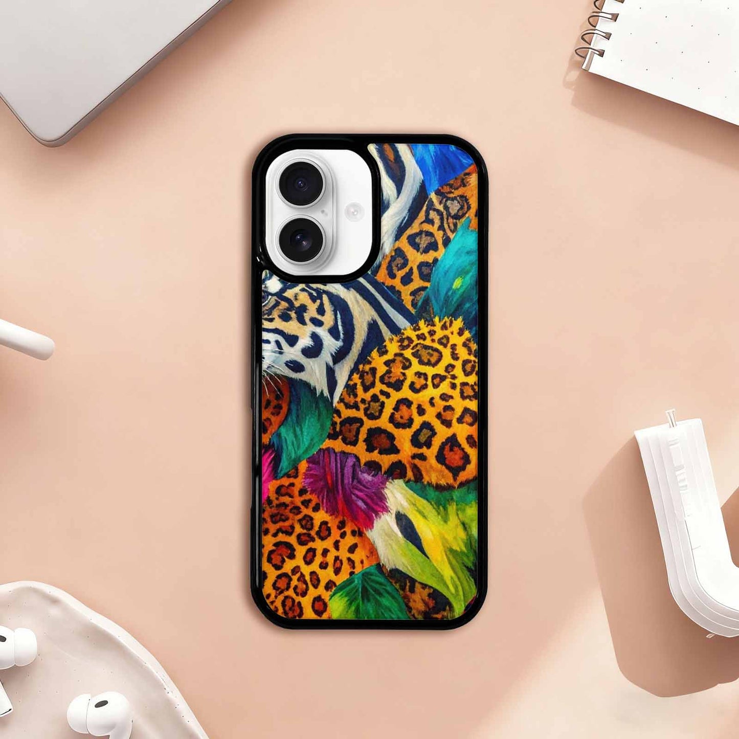 iPhone 17 Case — Full Color Vibrant Animal Print, Customized Protective Case